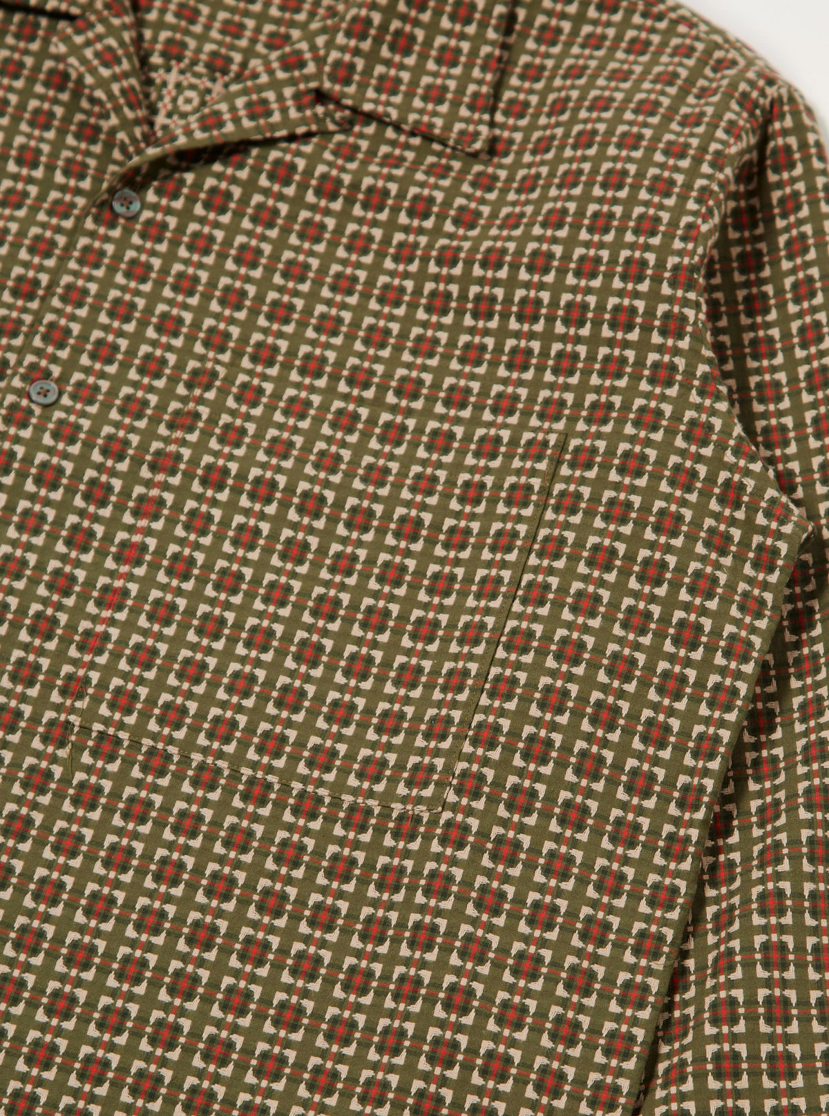 Olive Oscar Cotton L/S Camp Shirt