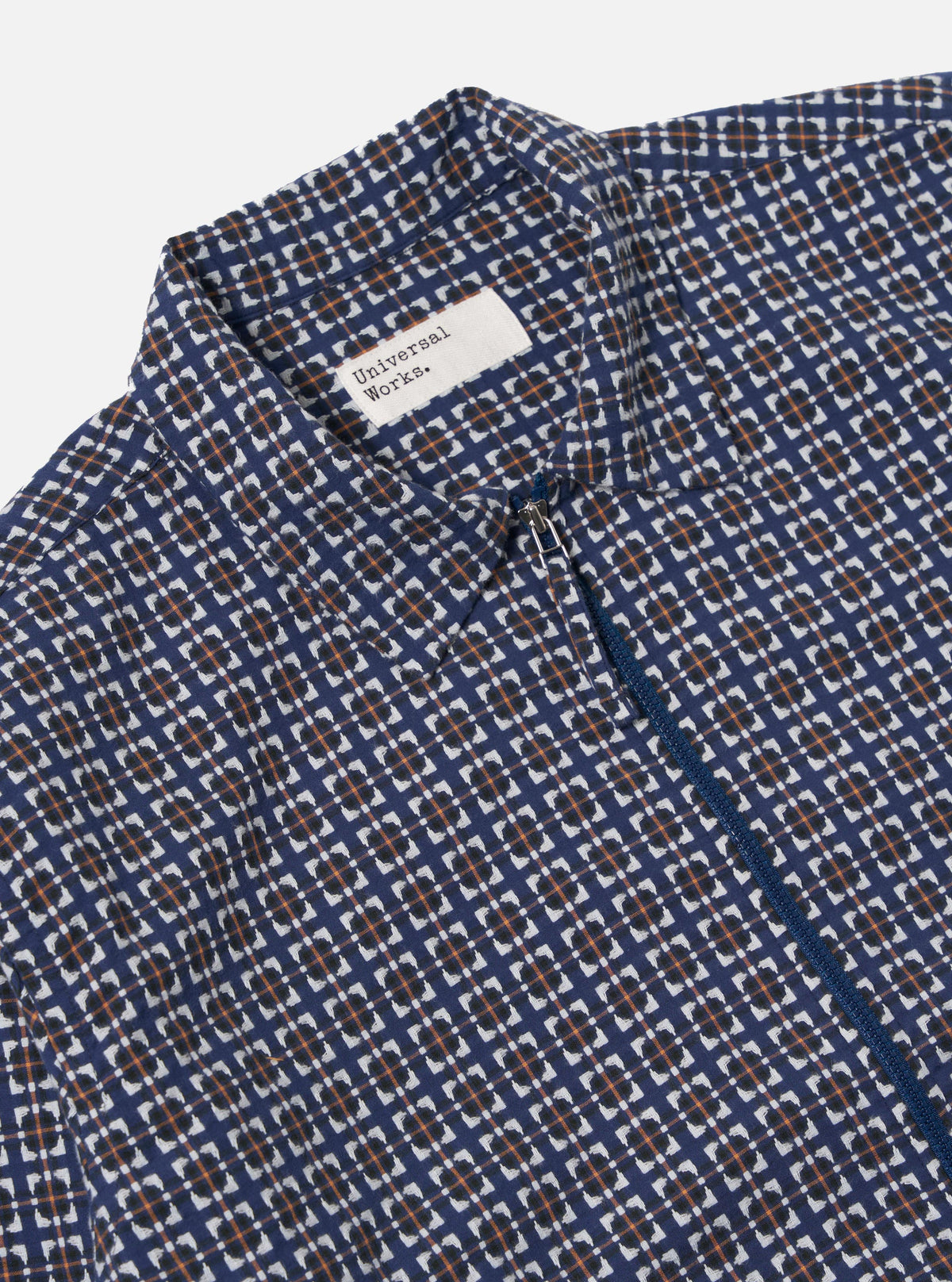 Navy Oscar Cotton Zip Shirt