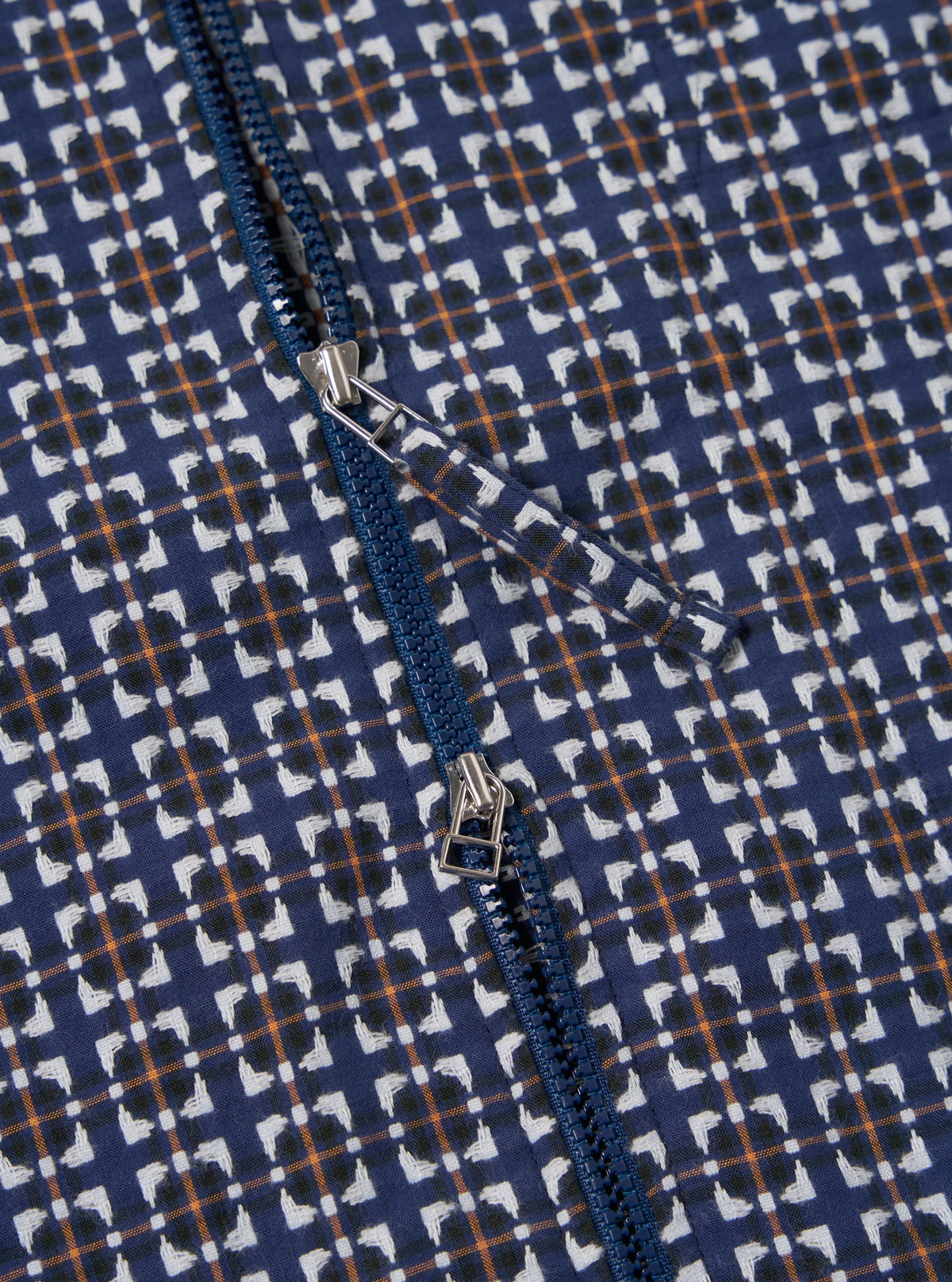 Navy Oscar Cotton Zip Shirt