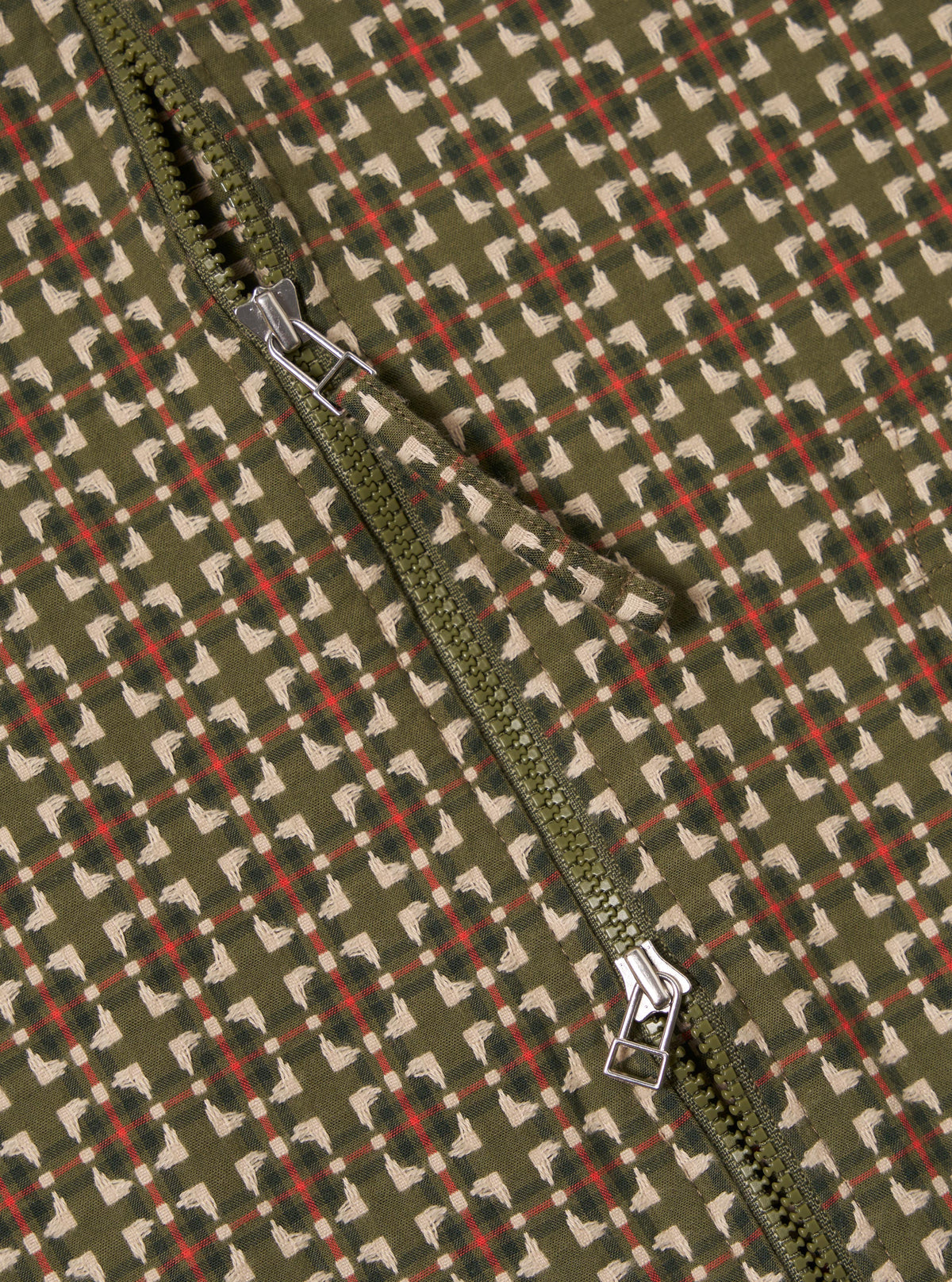 Olive Oscar Cotton Zip Shirt