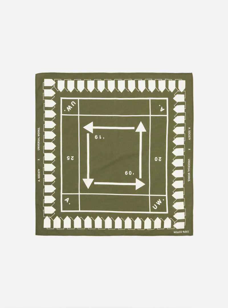 A. SOCIETY x Universal Works Olive Cambric Neckerchief