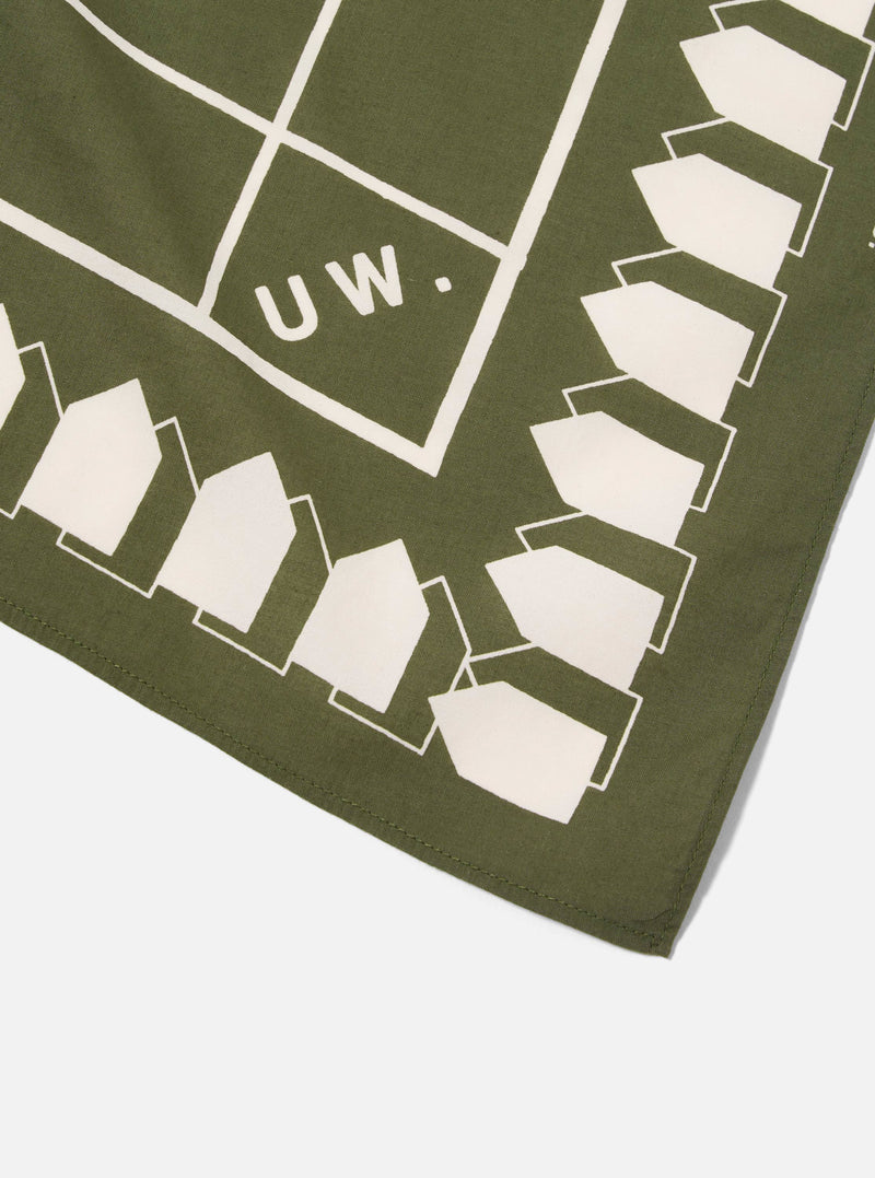 A. SOCIETY x Universal Works Olive Cambric Neckerchief