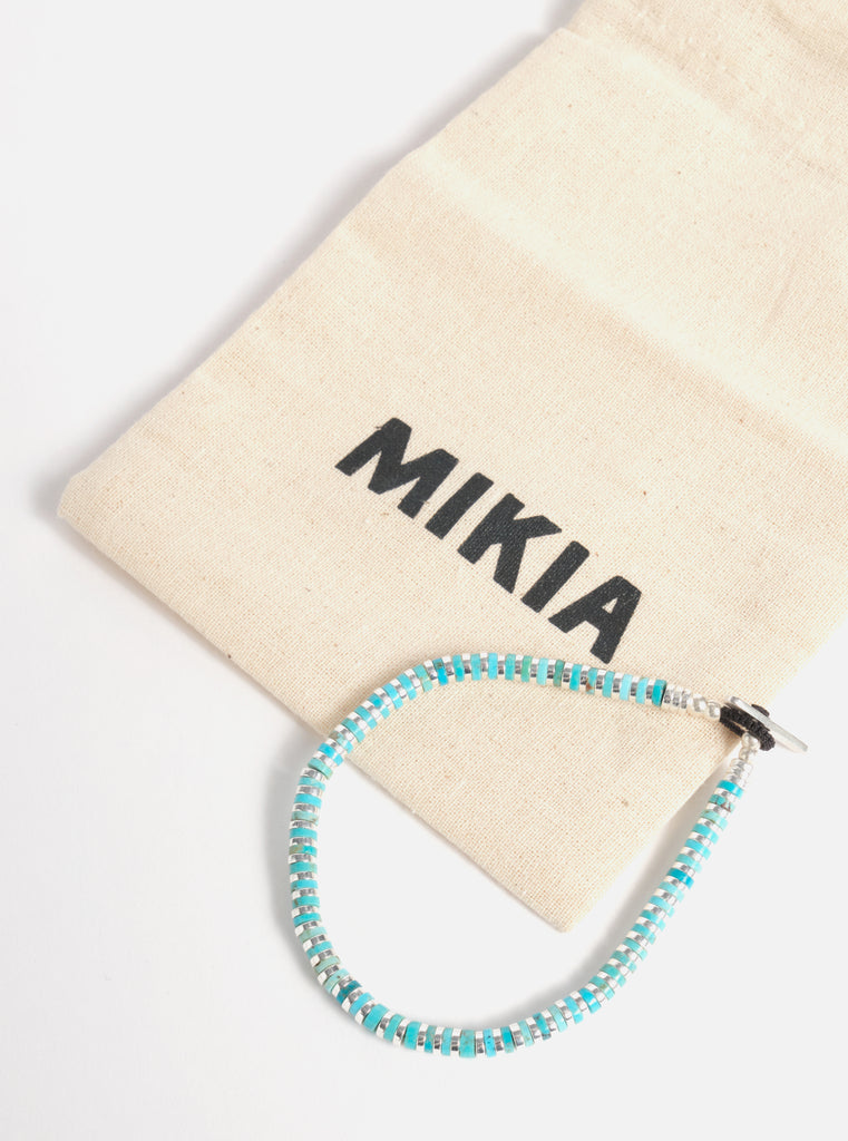 Mikia Heishi Bracelet in Turquoise/Hematite/Sterling Silver