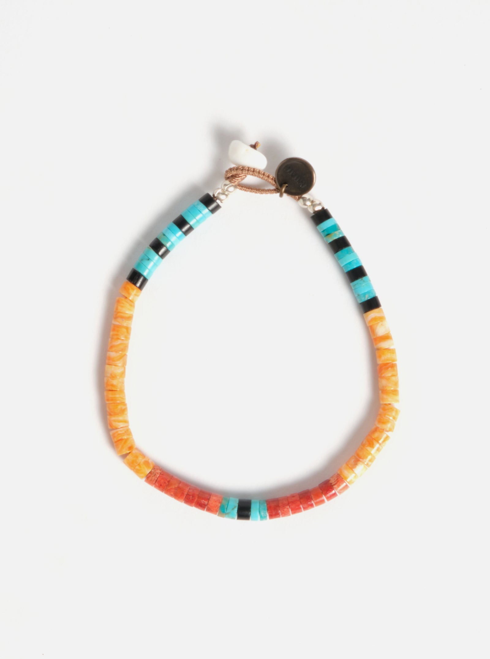 Mikia Heishi Beads Bracelet in Spiny Oyster/Sponge Coral/Turquoise