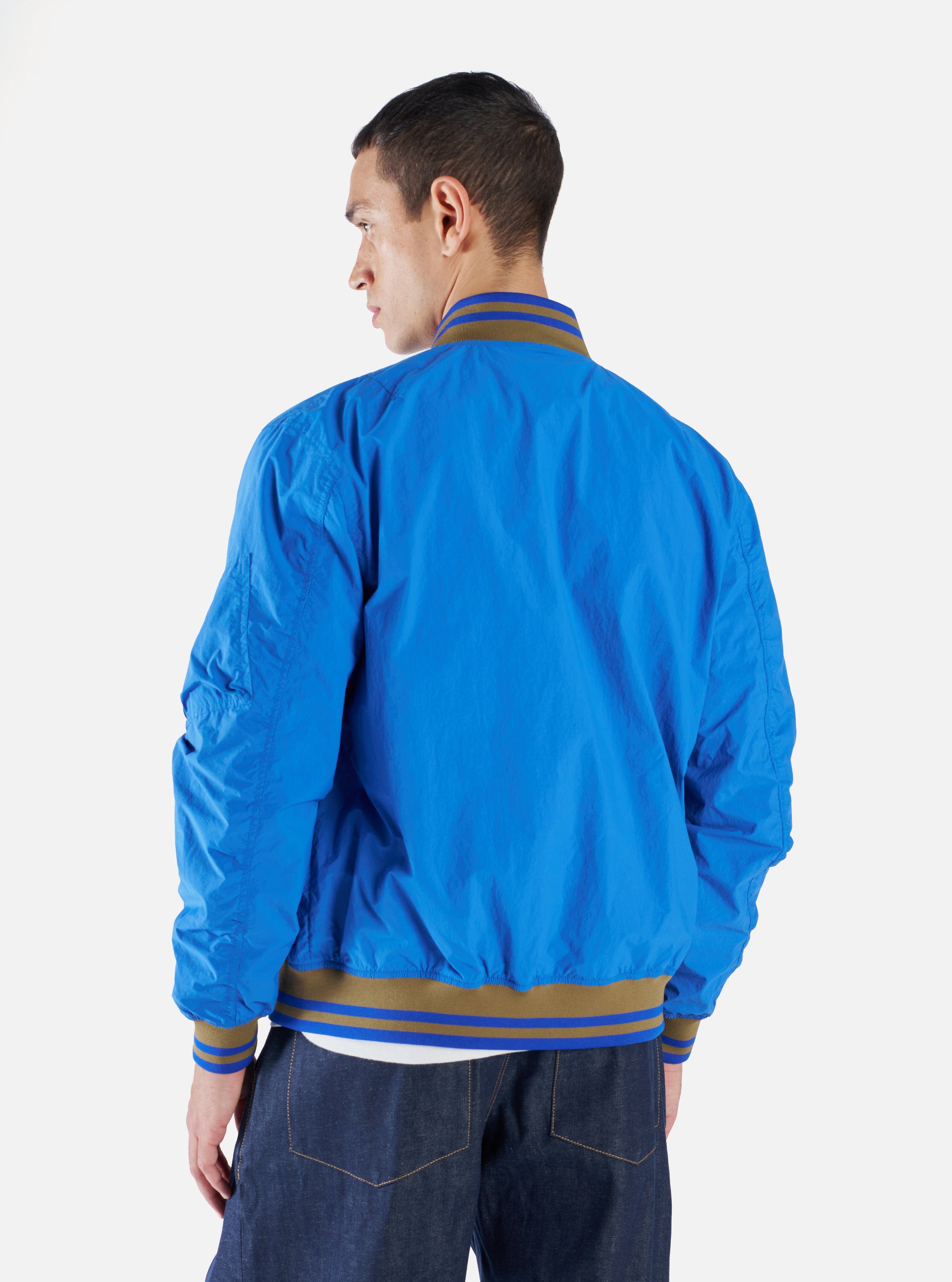Universal Works NS Bomber Jacket in Turkish Sea Recycled Nylon