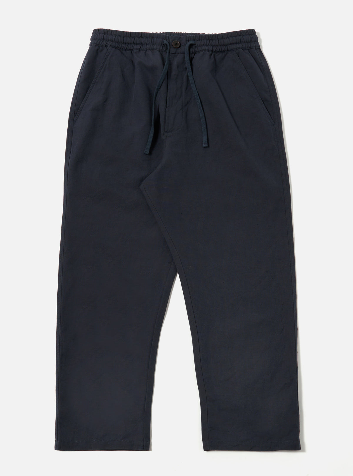Universal Works Hi Water Trouser in Navy Linen Slub Weave