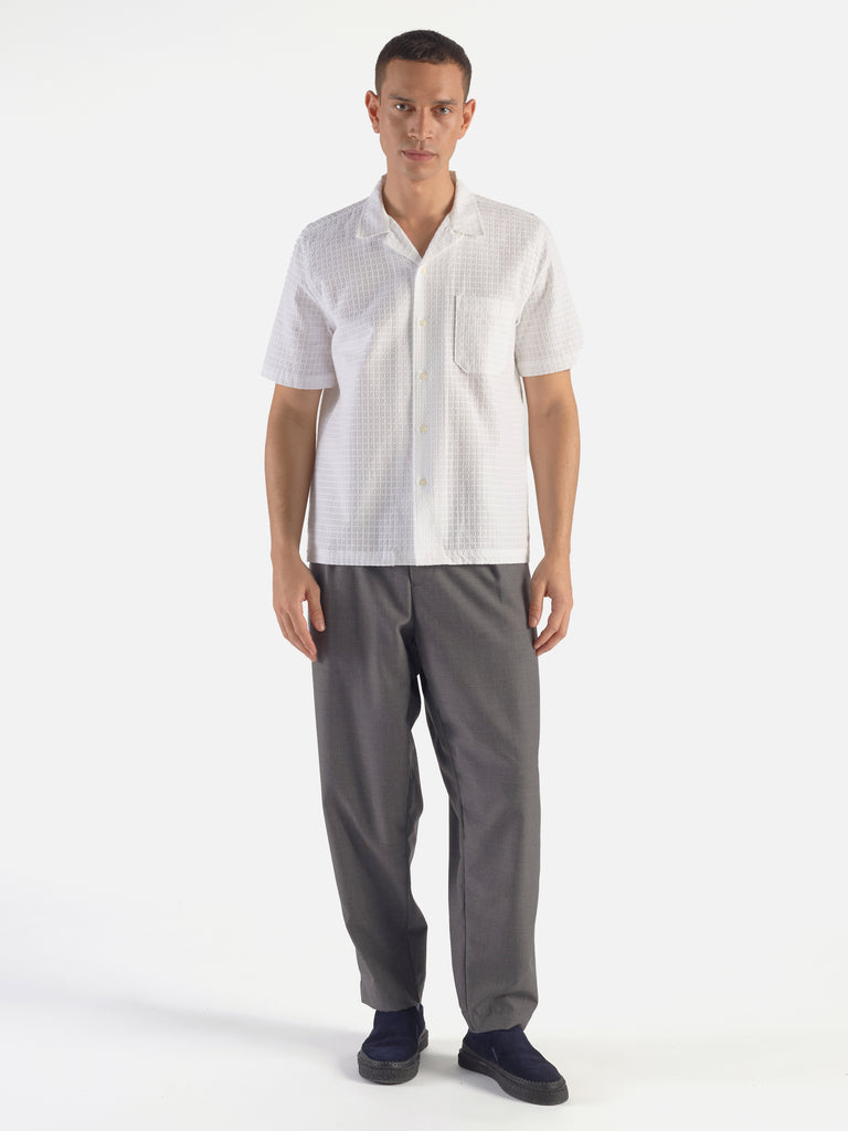 Universal Works Road Shirt in White Delos Cotton