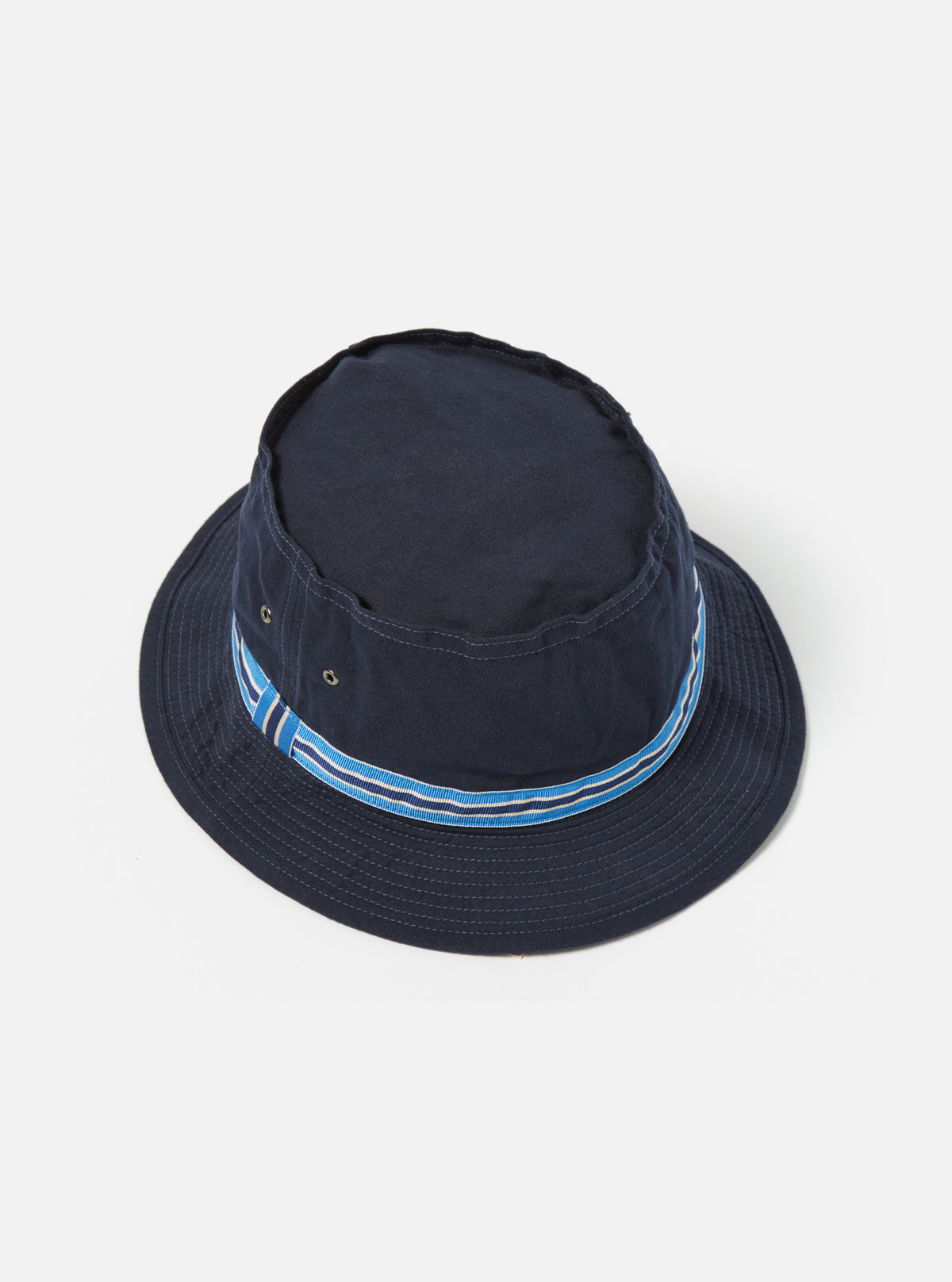 cableami® Loose Light Pork Pie Hat in Navy Chino Cotton