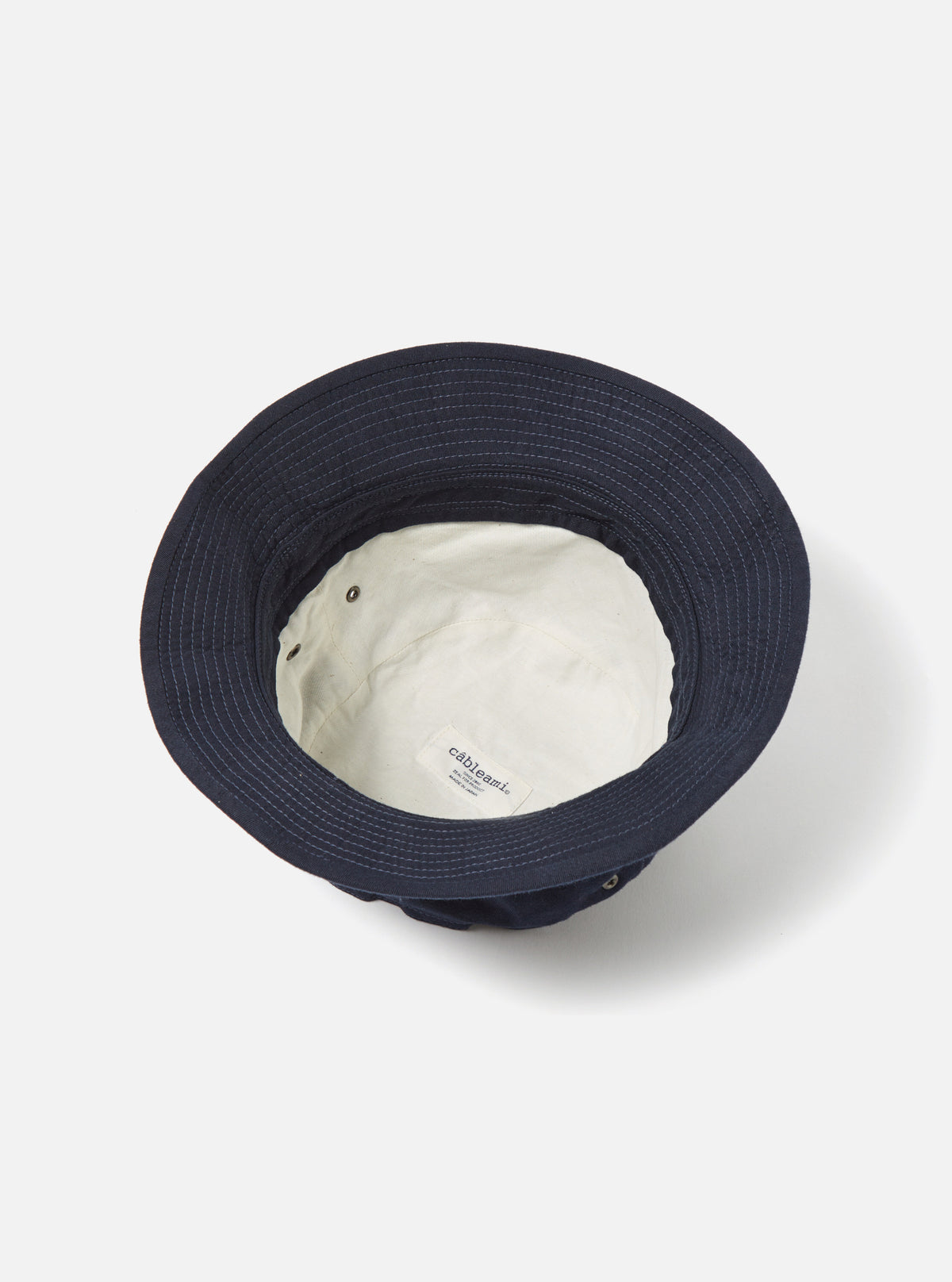 cableami® Loose Light Pork Pie Hat in Navy Chino Cotton