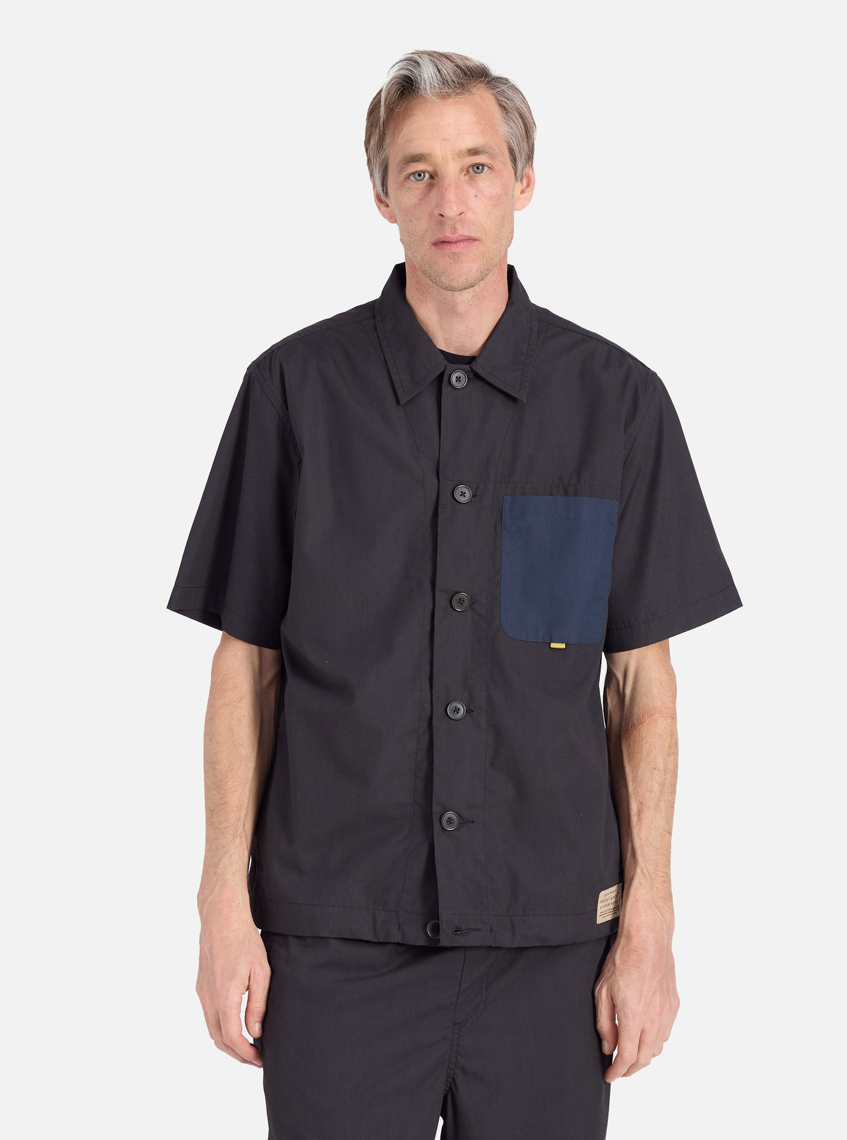 master-piece x Universal Works Tech Overshirt in Black Recycled Polytech