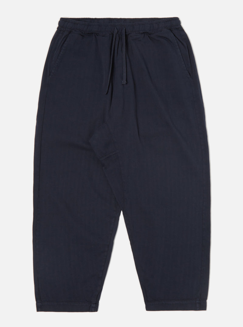 Universal Works Braga Pant II in Navy Italian Herringbone Cotton