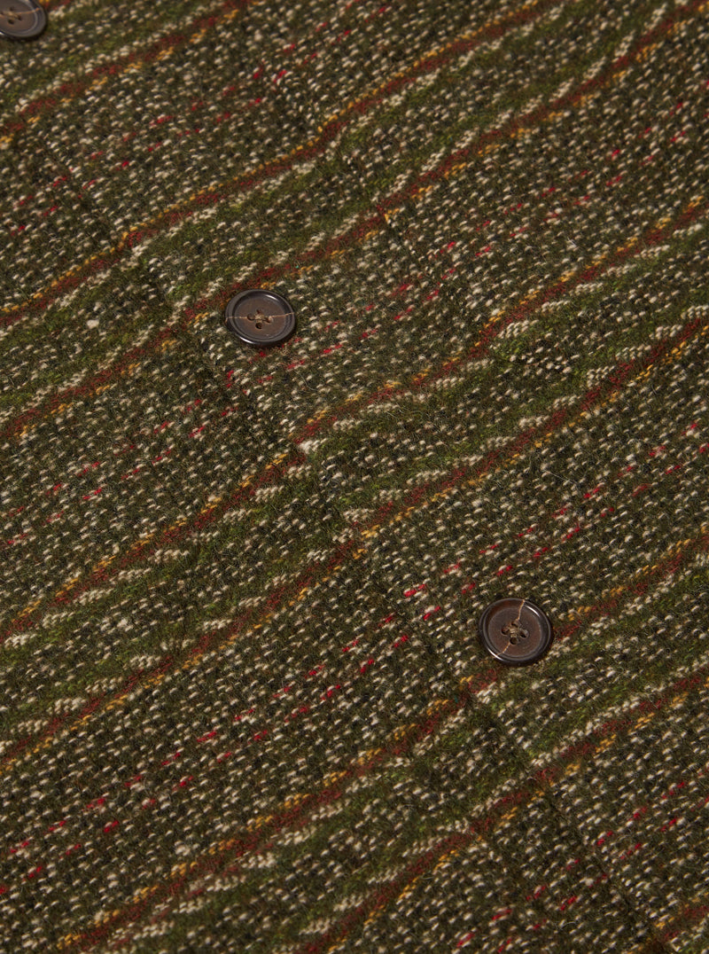 Universal Works Cardigan in Olive Rug Stripe