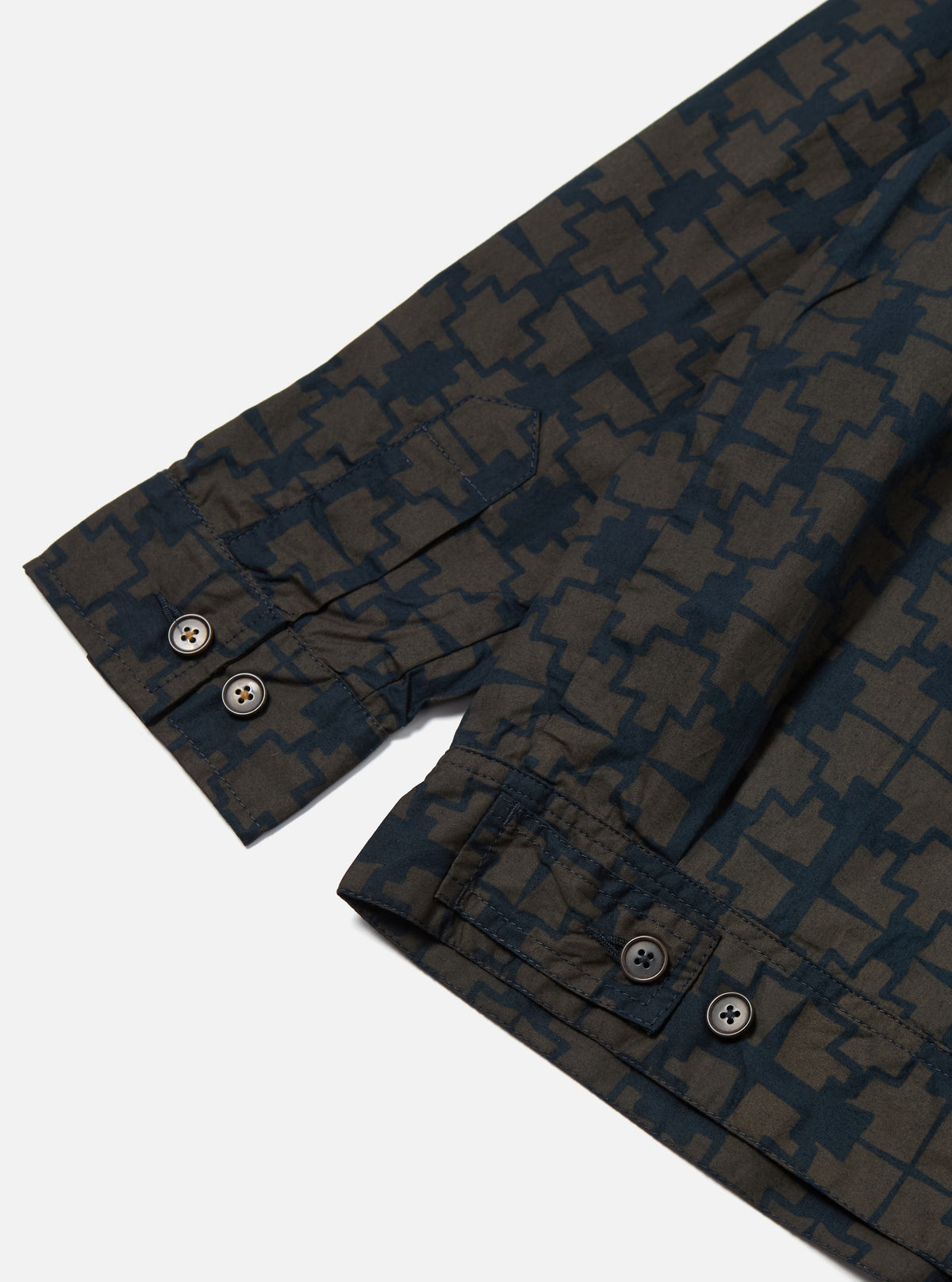 Universal Works Rose Bowl Jacket in Navy Mitla Print Cotton