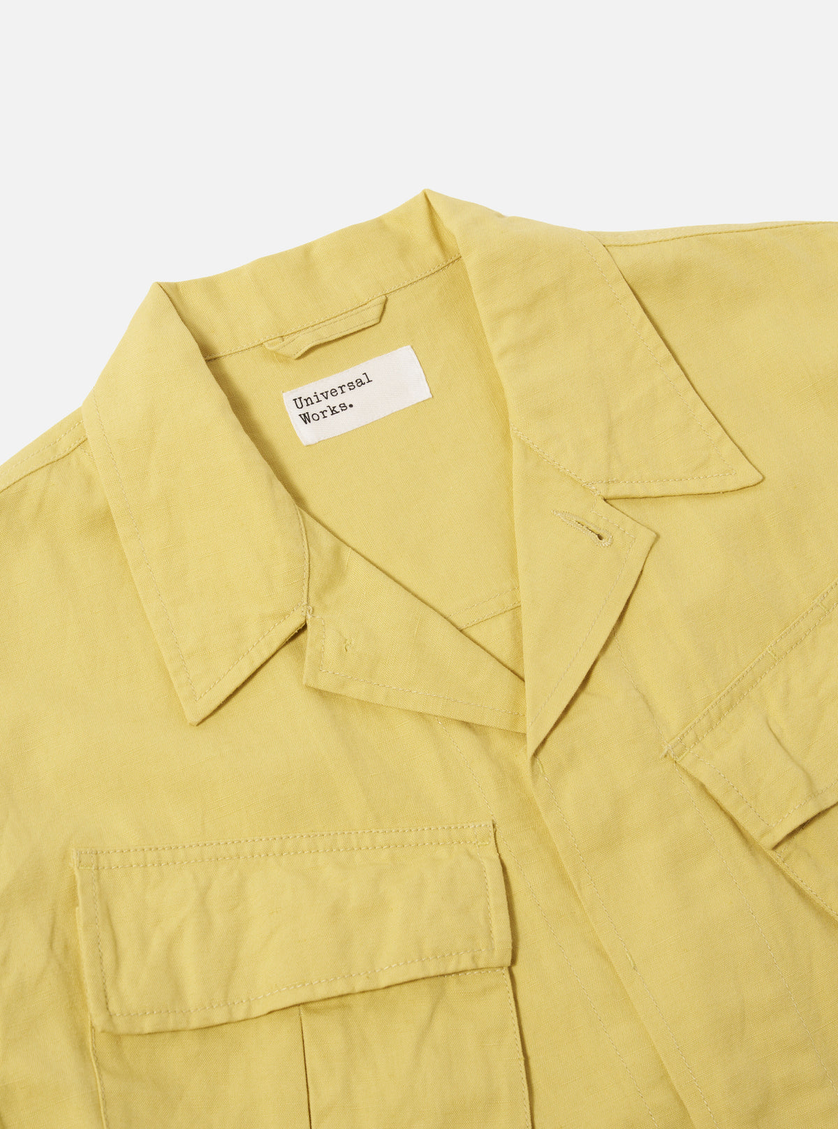 Universal Works Jungle Jacket in Lemon Linen Slub Weave