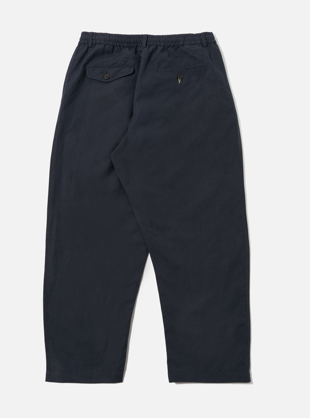 Universal Works Oxford Pant in Navy Linen Slub Weave