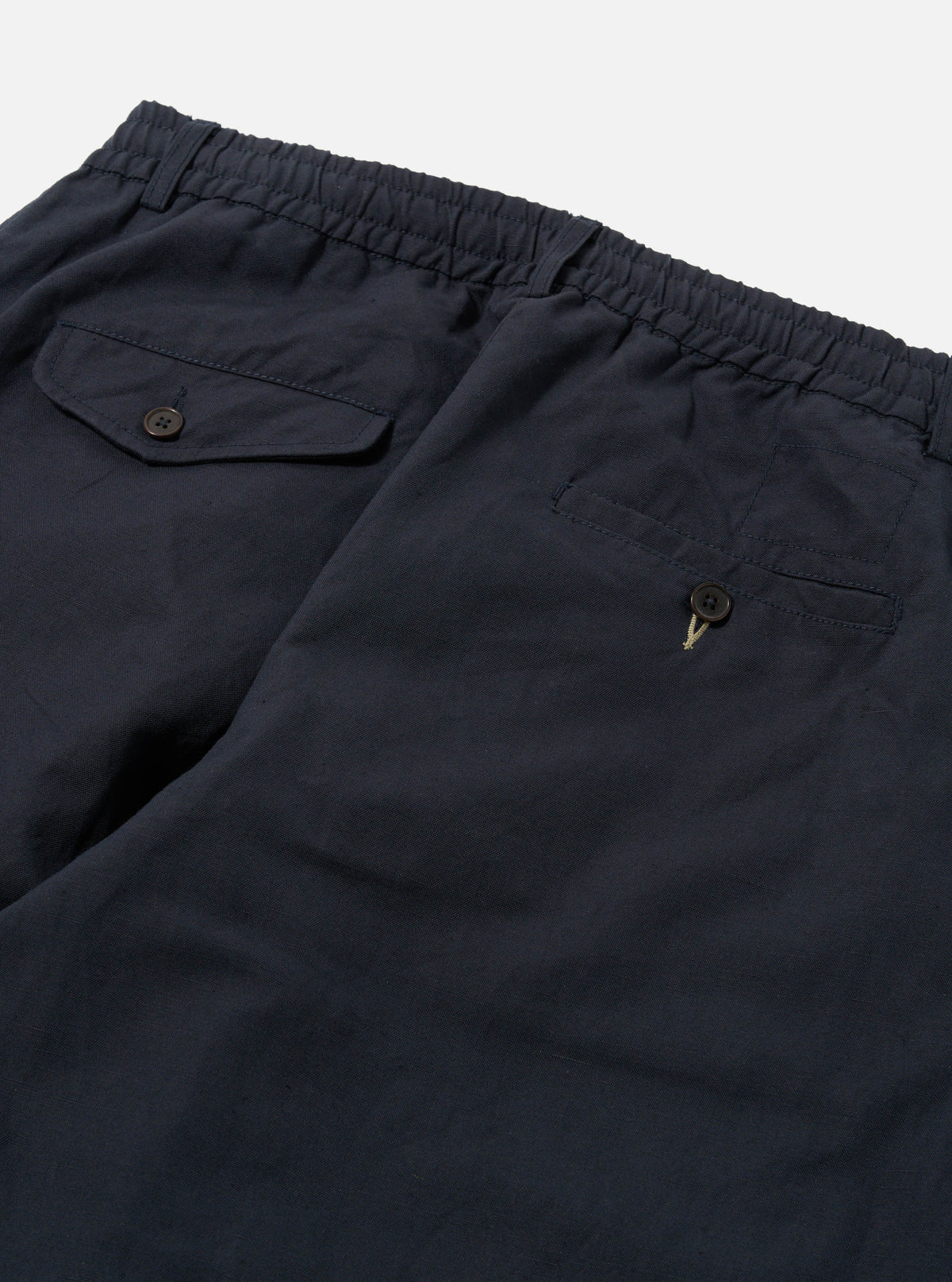 Universal Works Oxford Pant in Navy Linen Slub Weave