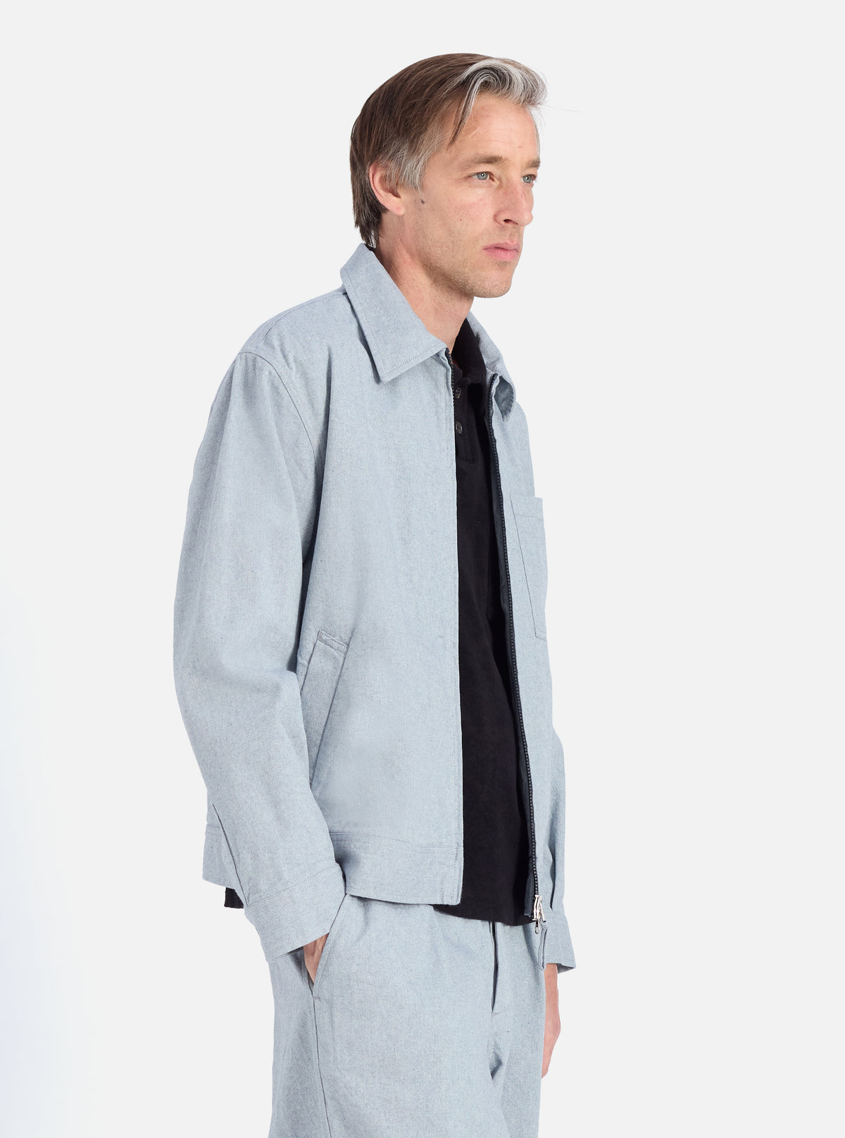Universal Works Rose Bowl Jacket in Indigo Reworked Jean Cloth