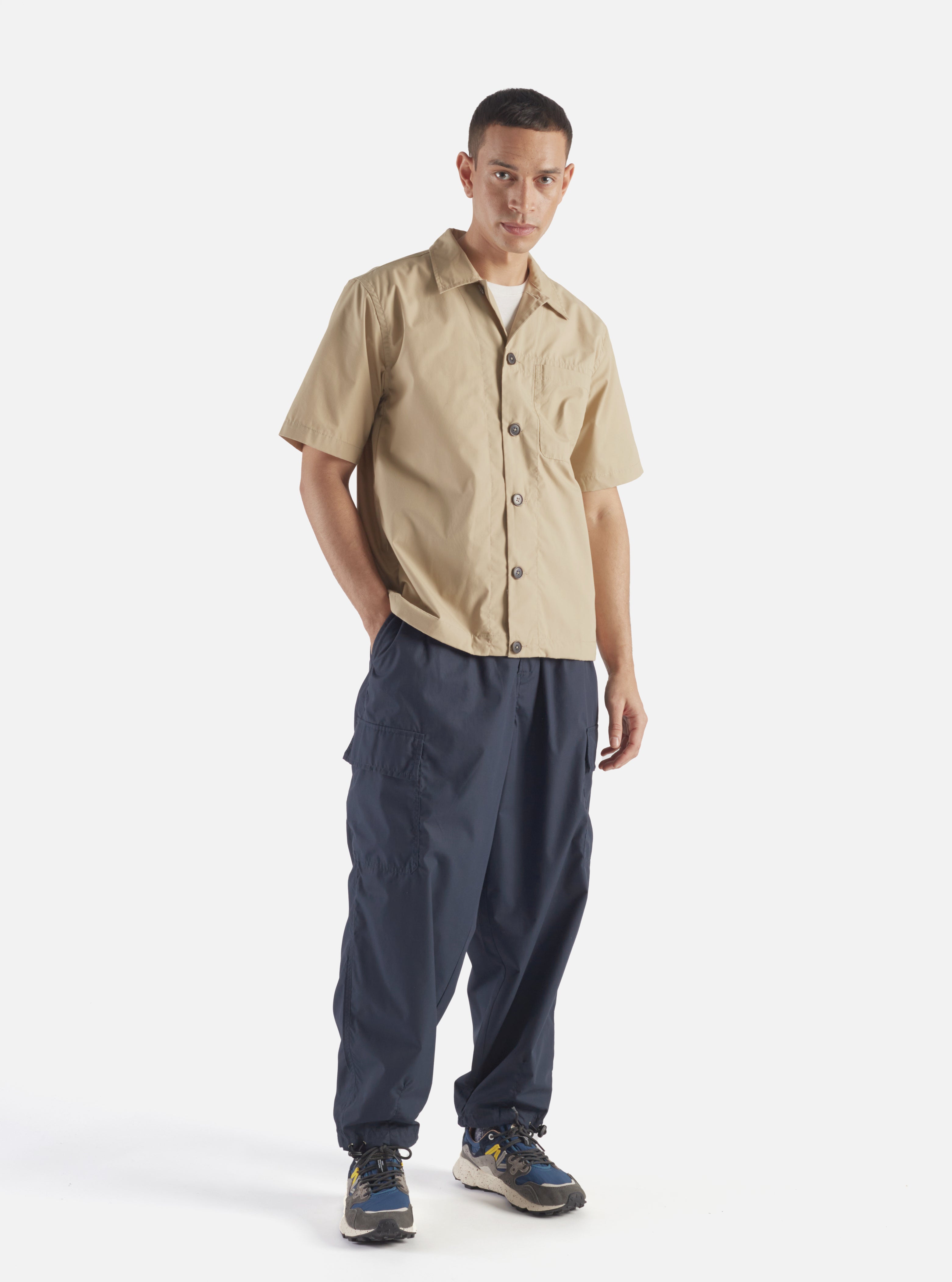 Universal Works Loose Cargo Pant in Navy Recycled Poly Tech