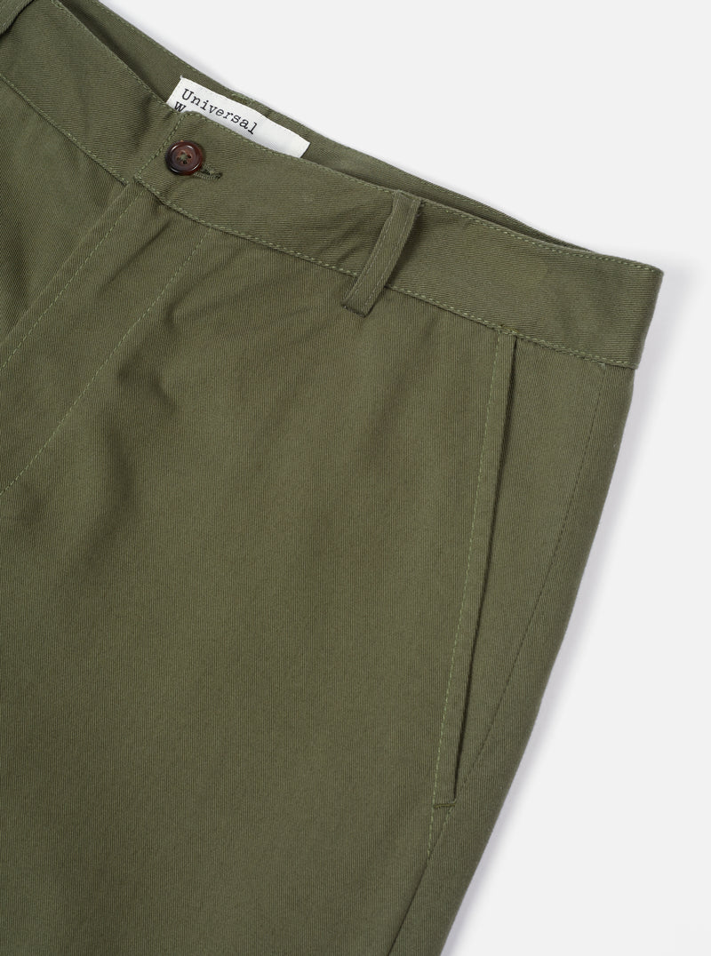 Universal Works Aston Pant in Light Olive Twill
