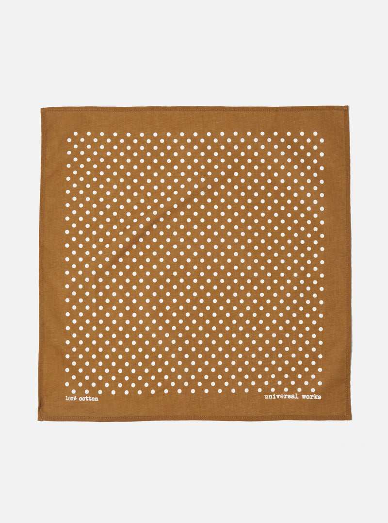 Universal Works Pocket Square in Mustard Classic Dot