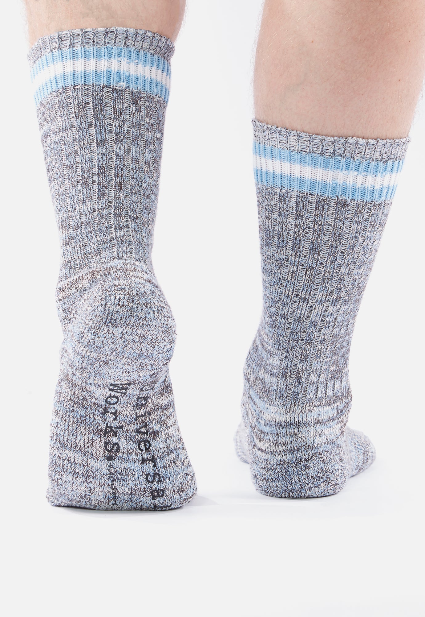 Universal Works Everyday Stripe Sock in Cornish Blue Cotton