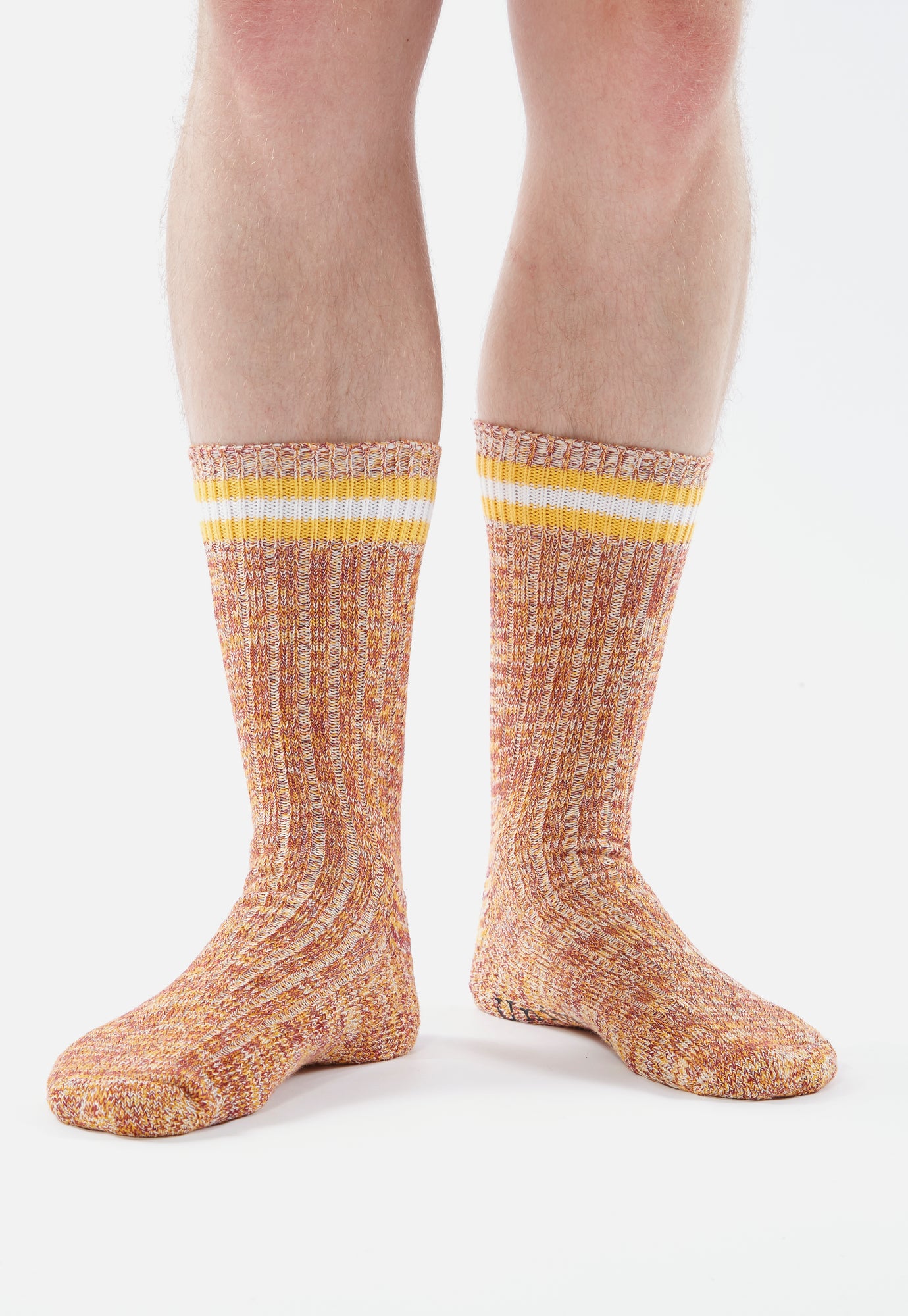 Universal Works Everyday Stripe Sock in Yellow Cotton