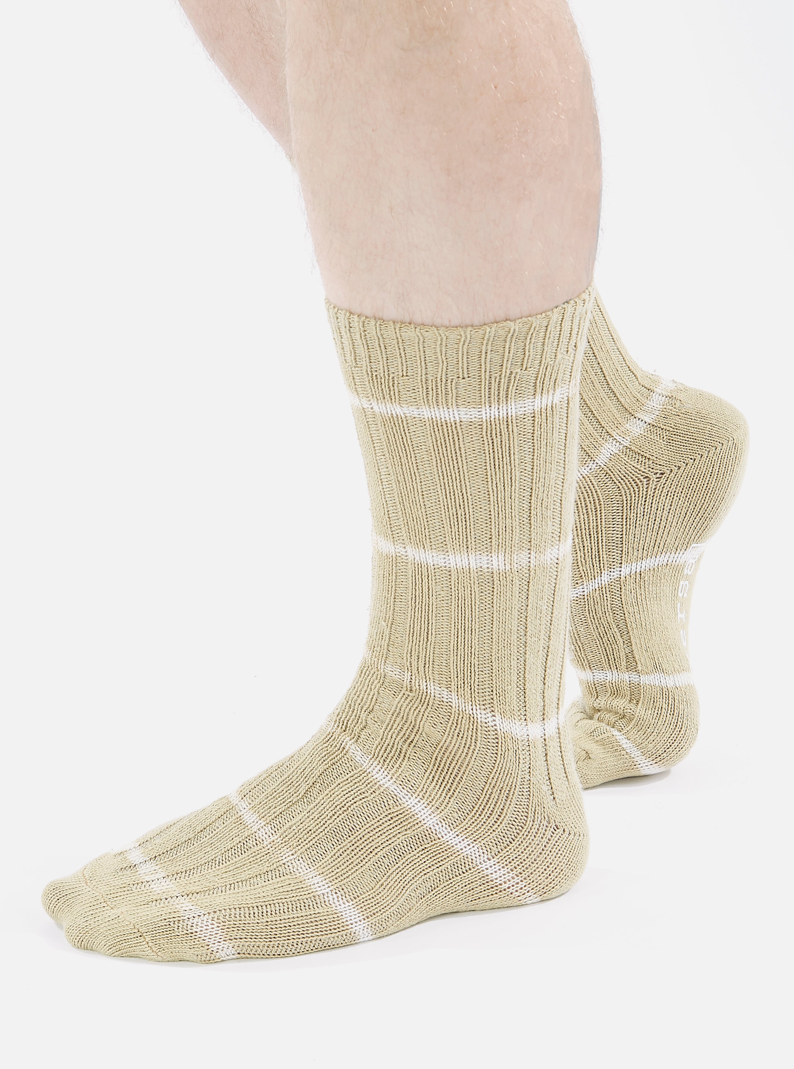 Universal Works Slub Sock in Dark Sand Tie Dye Knit