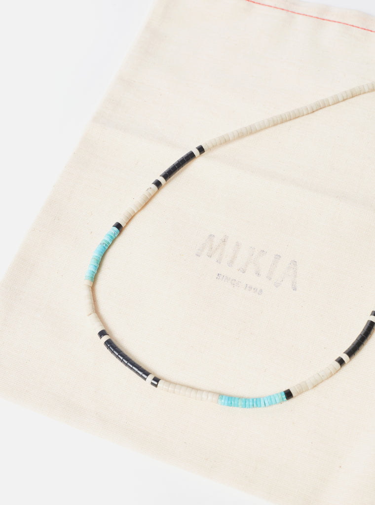 Mikia Heishi Bead Necklace in Jasper/Turqoise Fossil