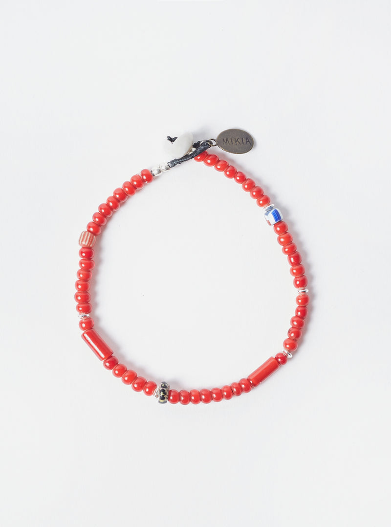 Mikia Bracelet in Red & White Hearts