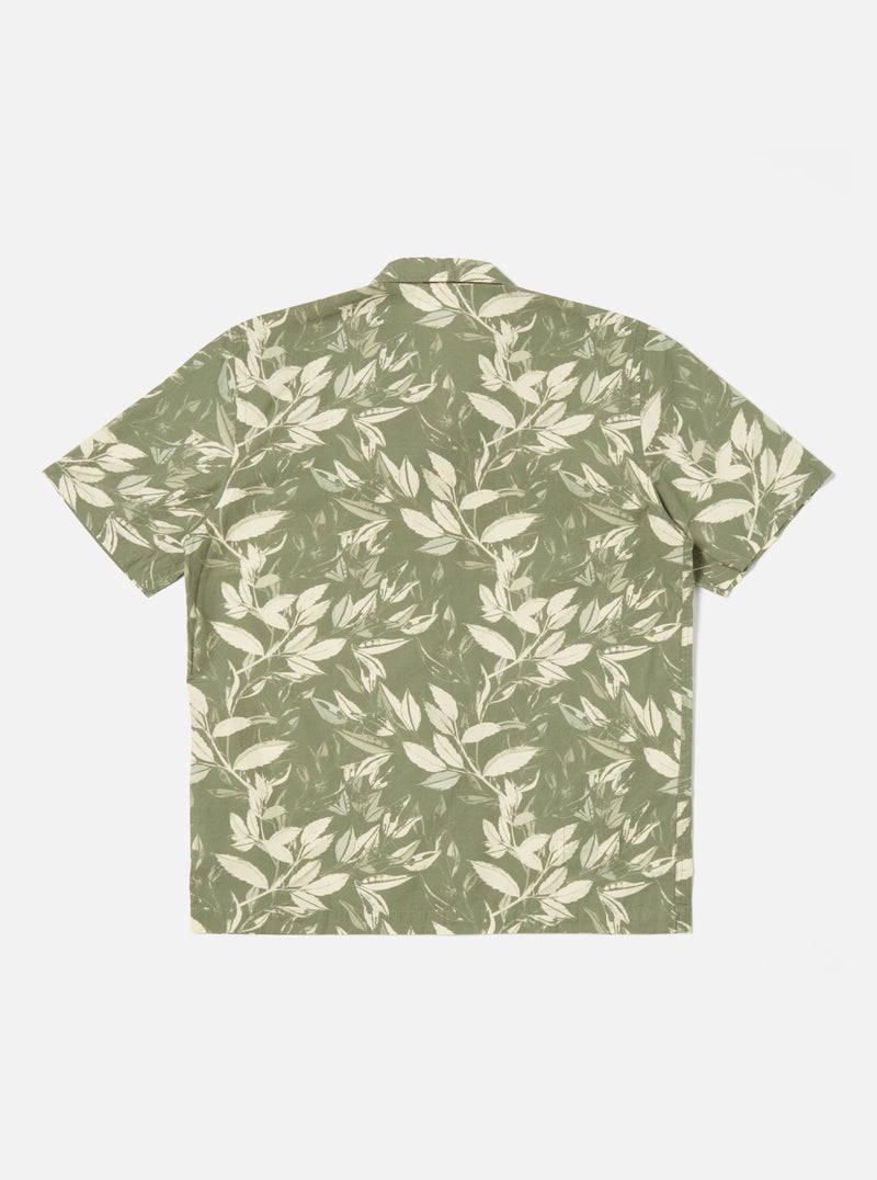 Universal Works Road Shirt in Olive Organic Jungle Print