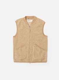 Fawn Wool Fleece Zip Waistcoat