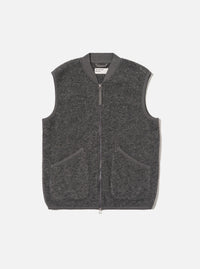 Grey Marl Wool Fleece Zip Waistcoat