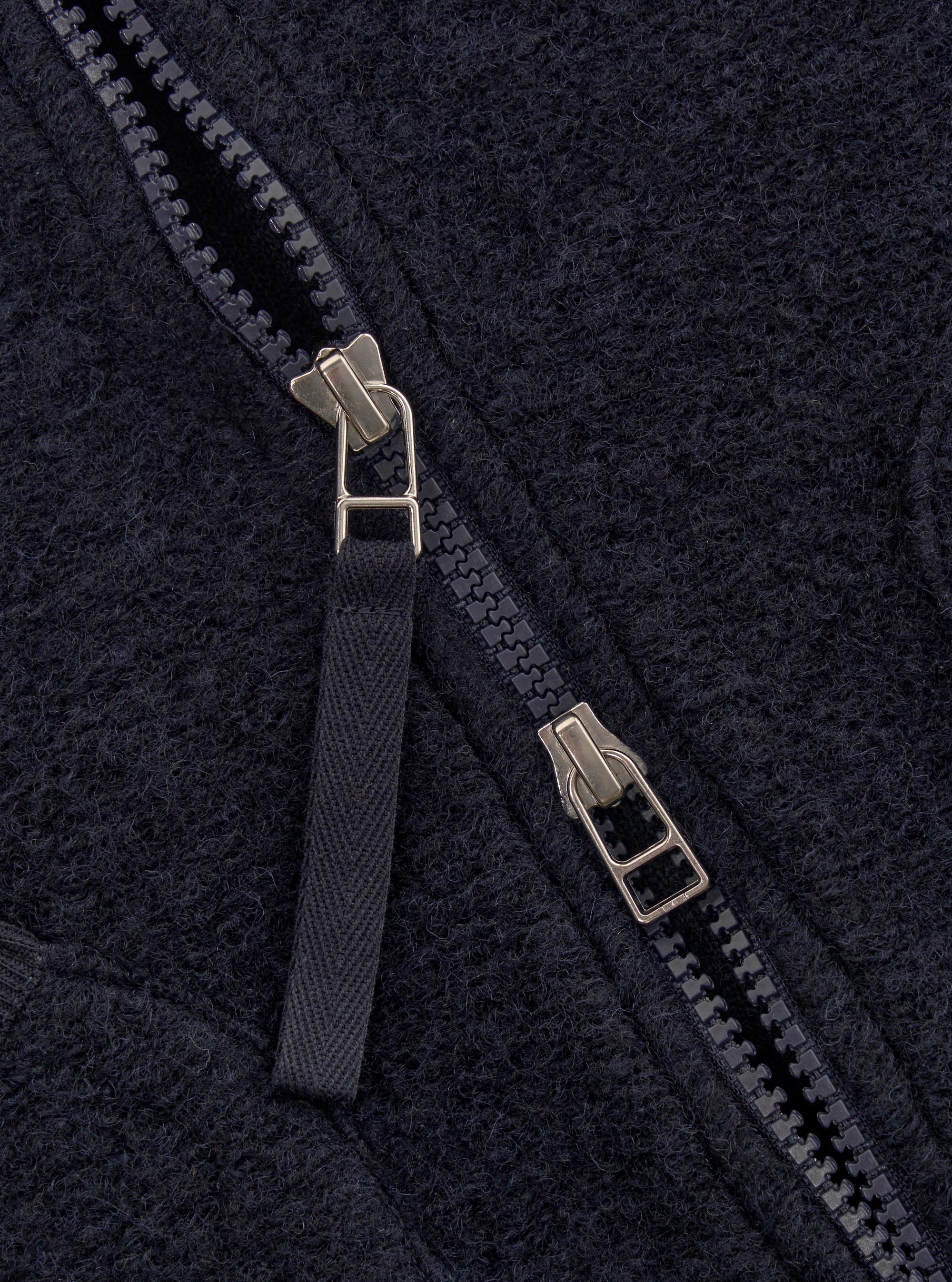 Navy Wool Fleece Zip Waistcoat