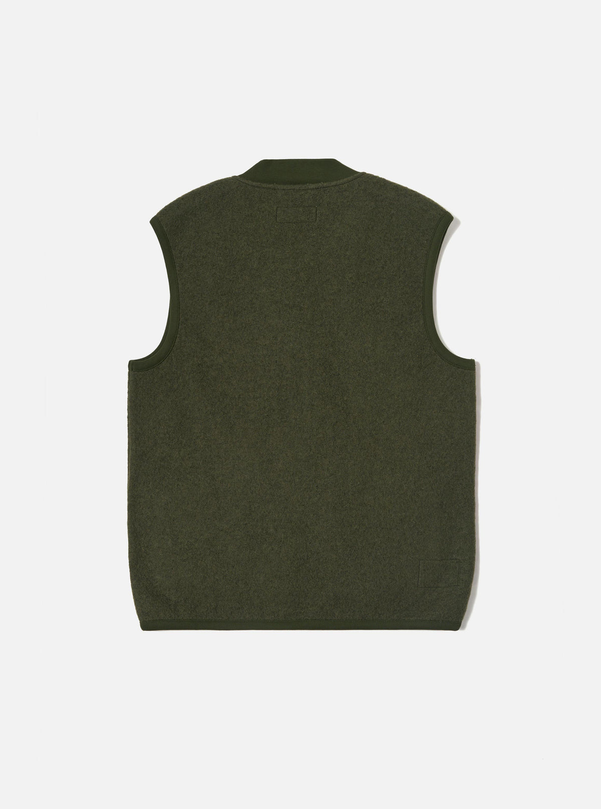 Olive Wool Fleece Zip Waistcoat