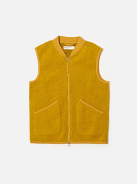 Yellow Wool Fleece Zip Waistcoat