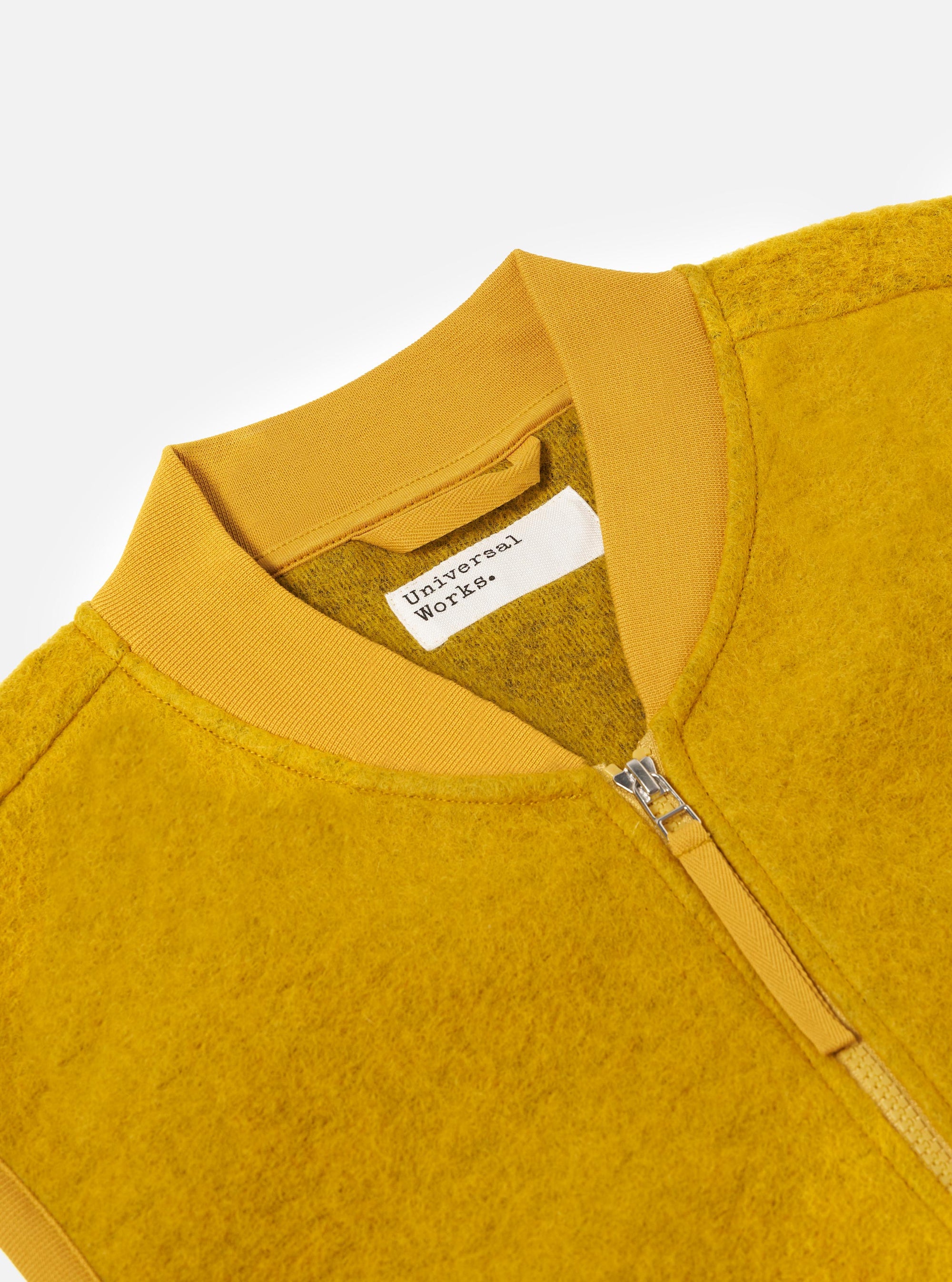 Yellow Wool Fleece Zip Waistcoat