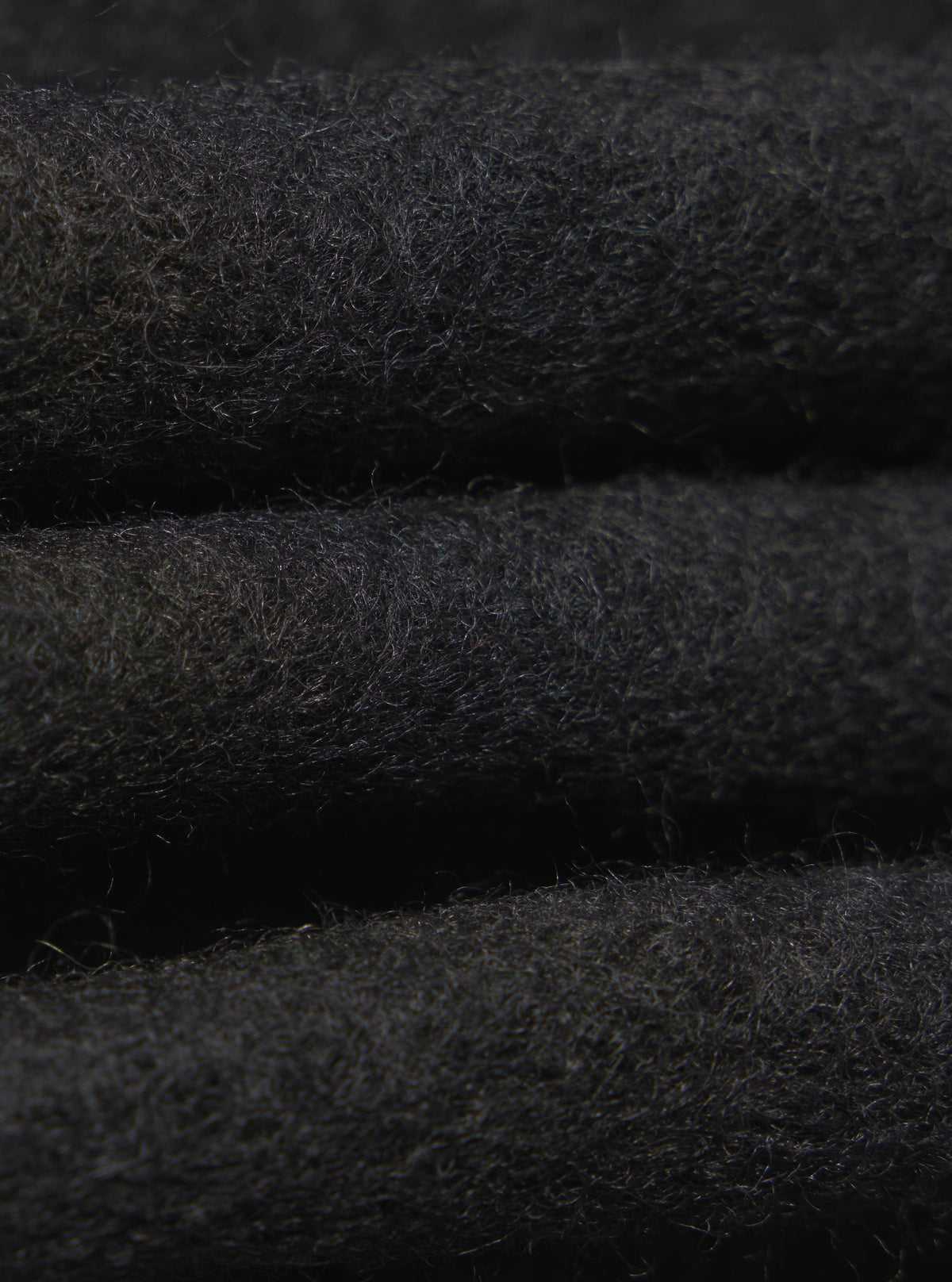 Black Wool Fleece Cardigan