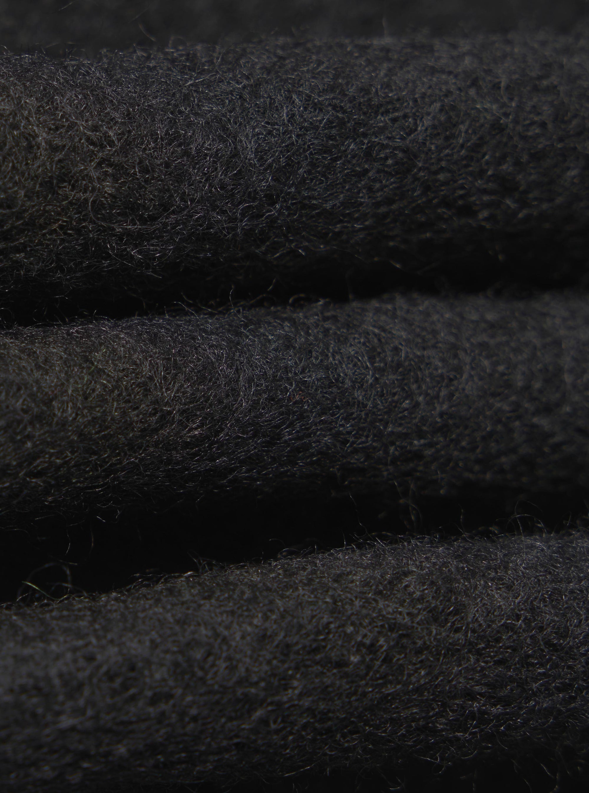 Black Wool Fleece Cardigan
