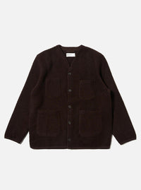 Brown Wool Fleece Cardigan