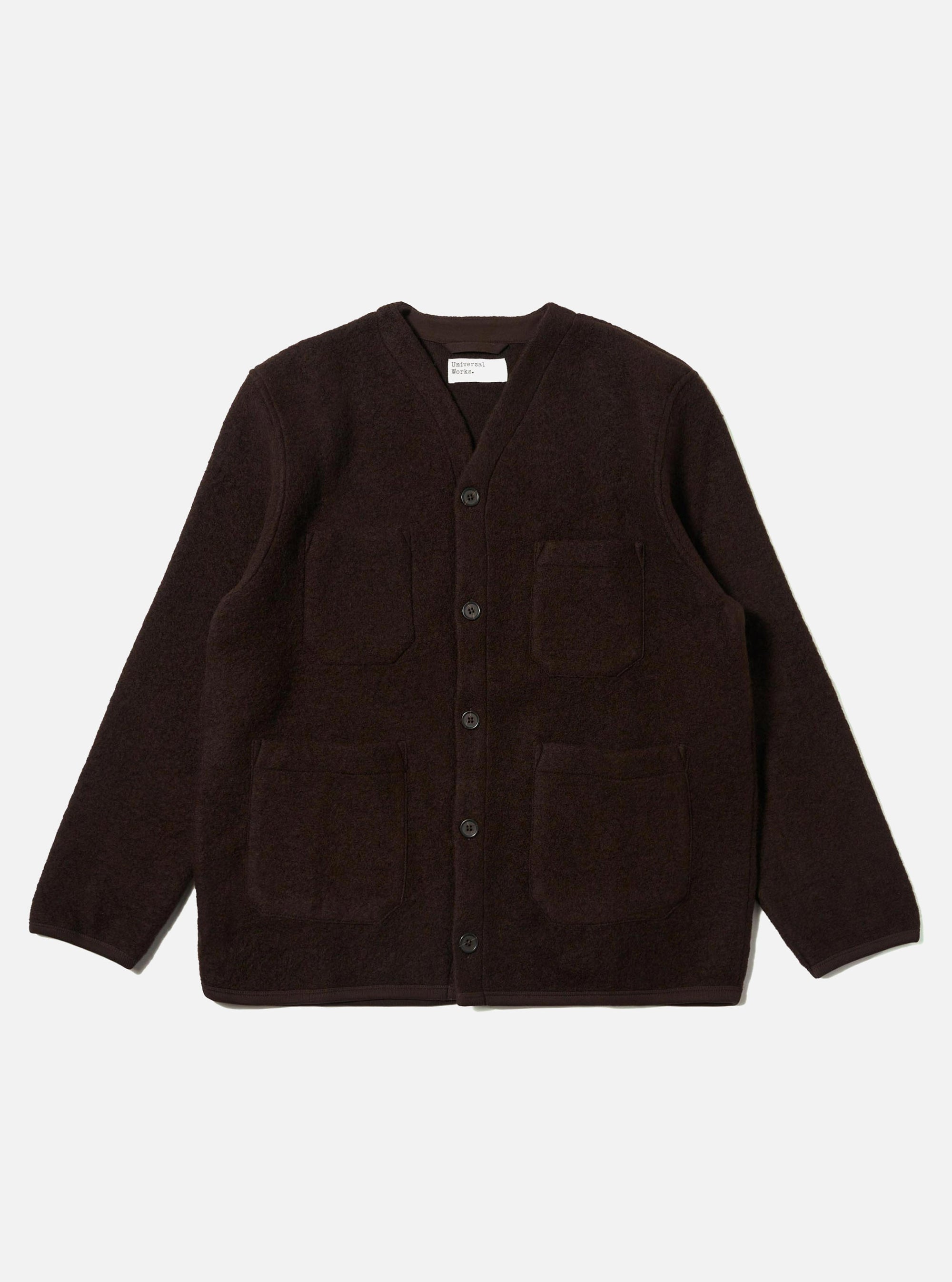 Brown Wool Fleece Cardigan