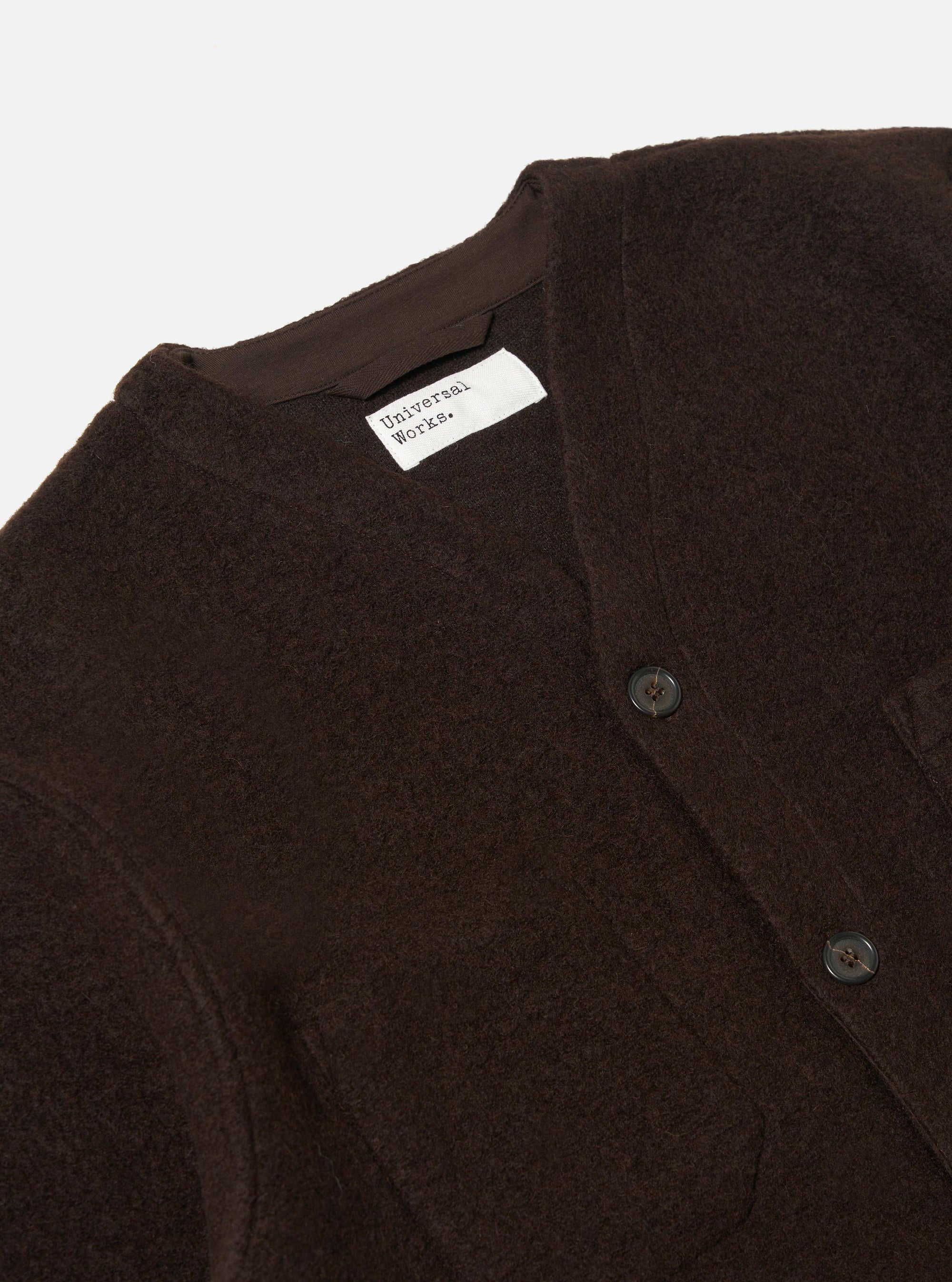 Brown Wool Fleece Cardigan
