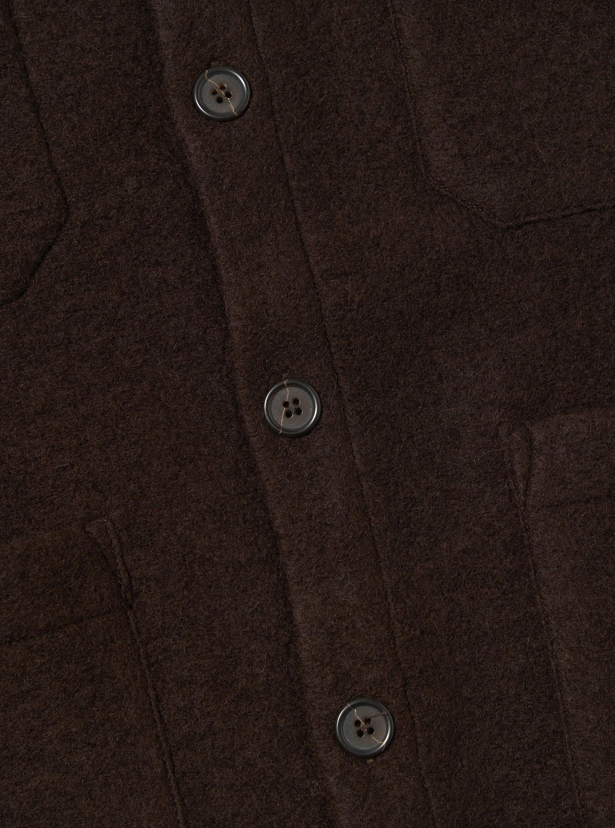 Brown Wool Fleece Cardigan
