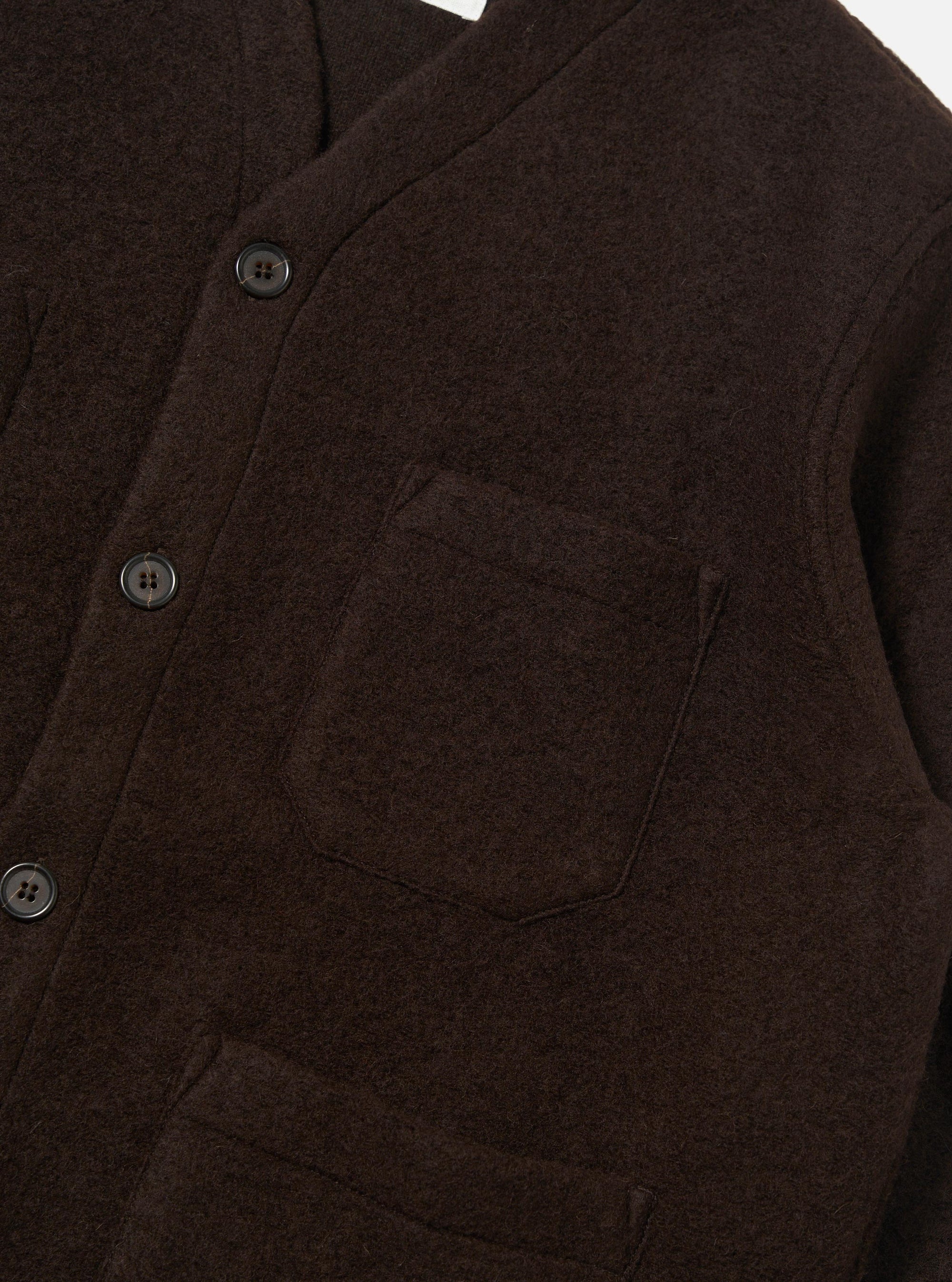 Brown Wool Fleece Cardigan