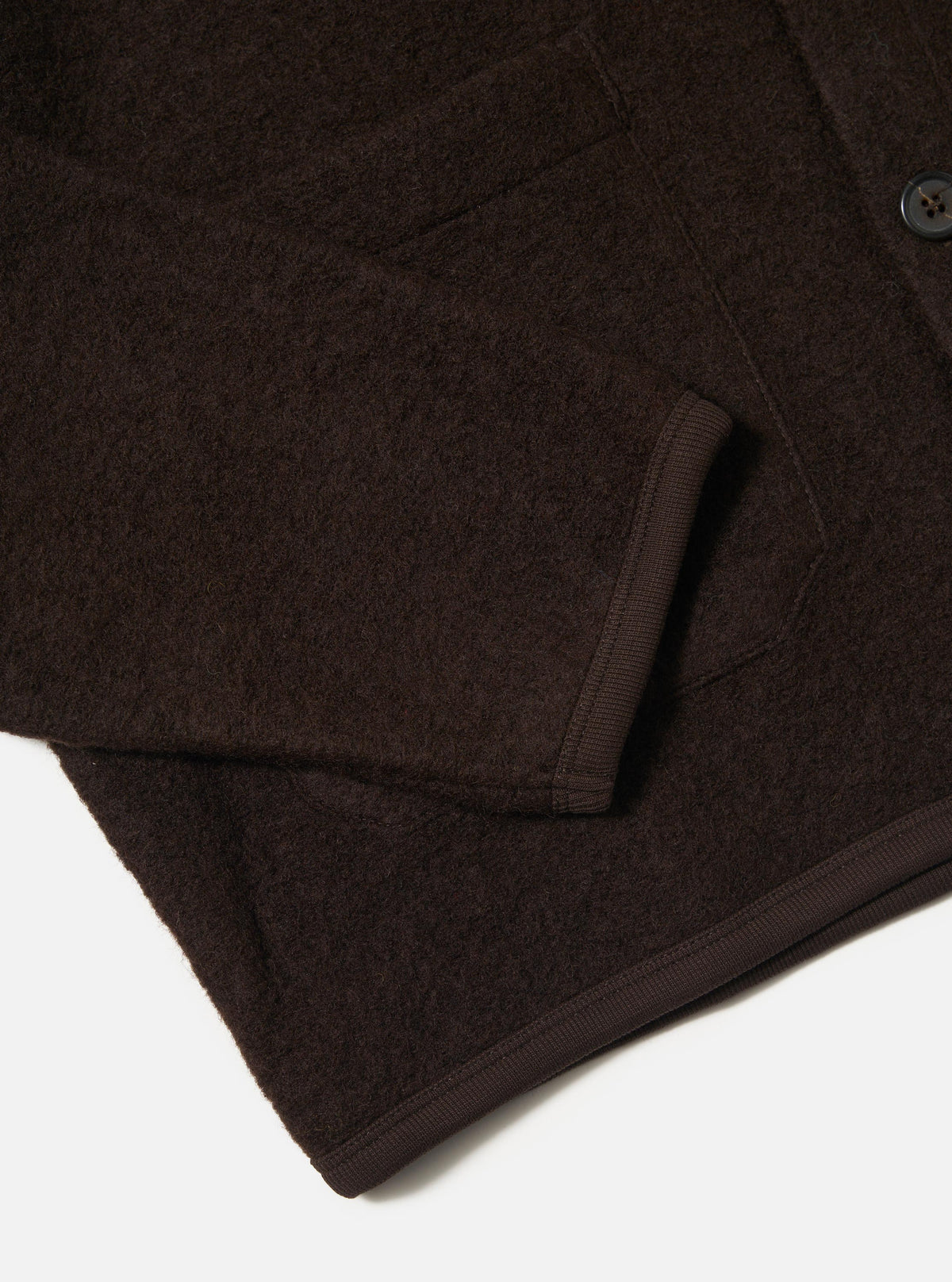 Brown Wool Fleece Cardigan
