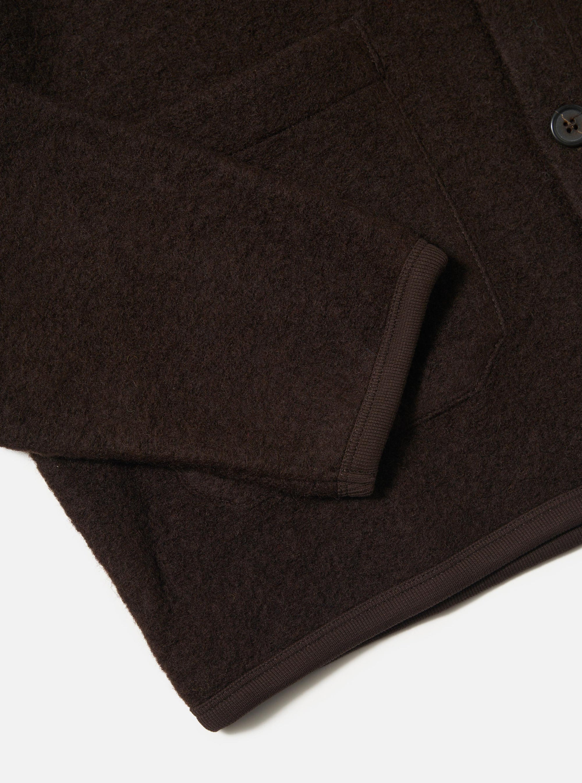 Brown Wool Fleece Cardigan