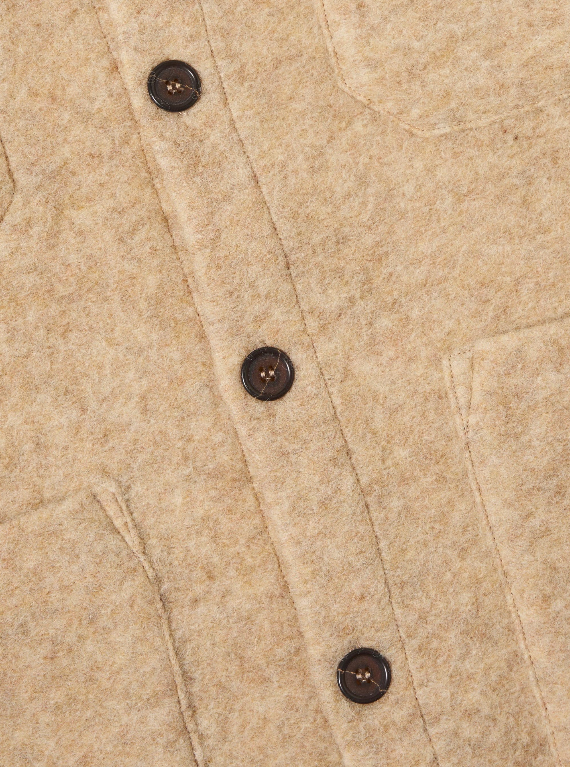 Fawn Wool Fleece Cardigan