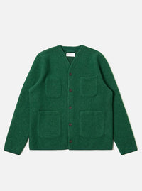 Green Wool Fleece Cardigan