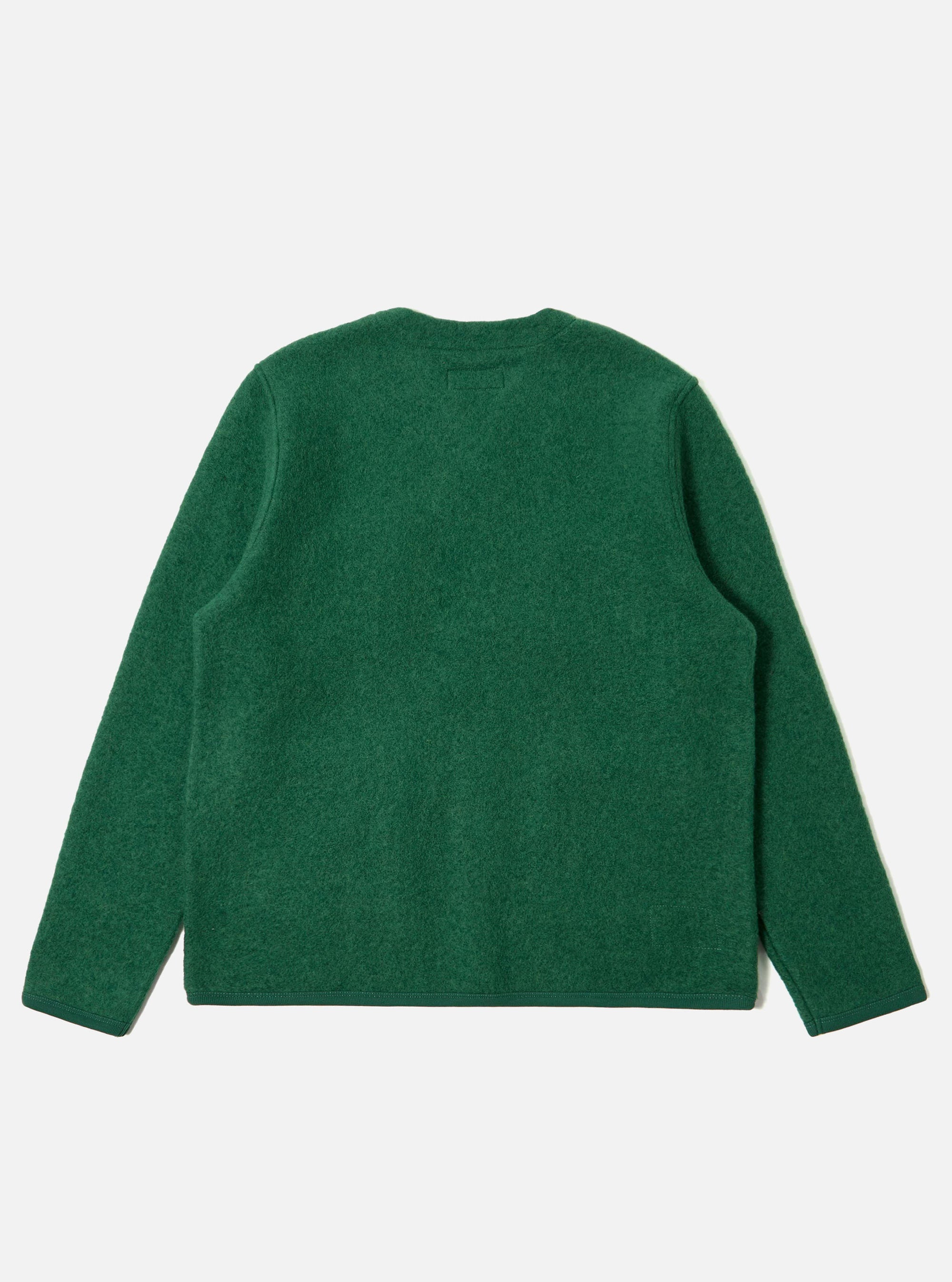 Green Wool Fleece Cardigan