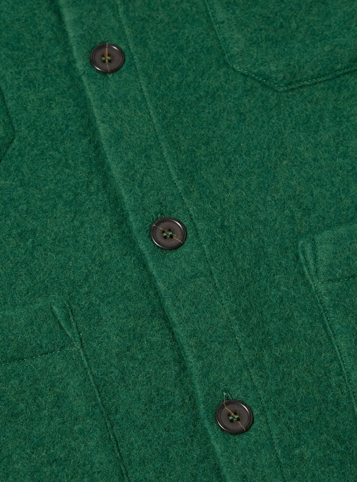 Green Wool Fleece Cardigan