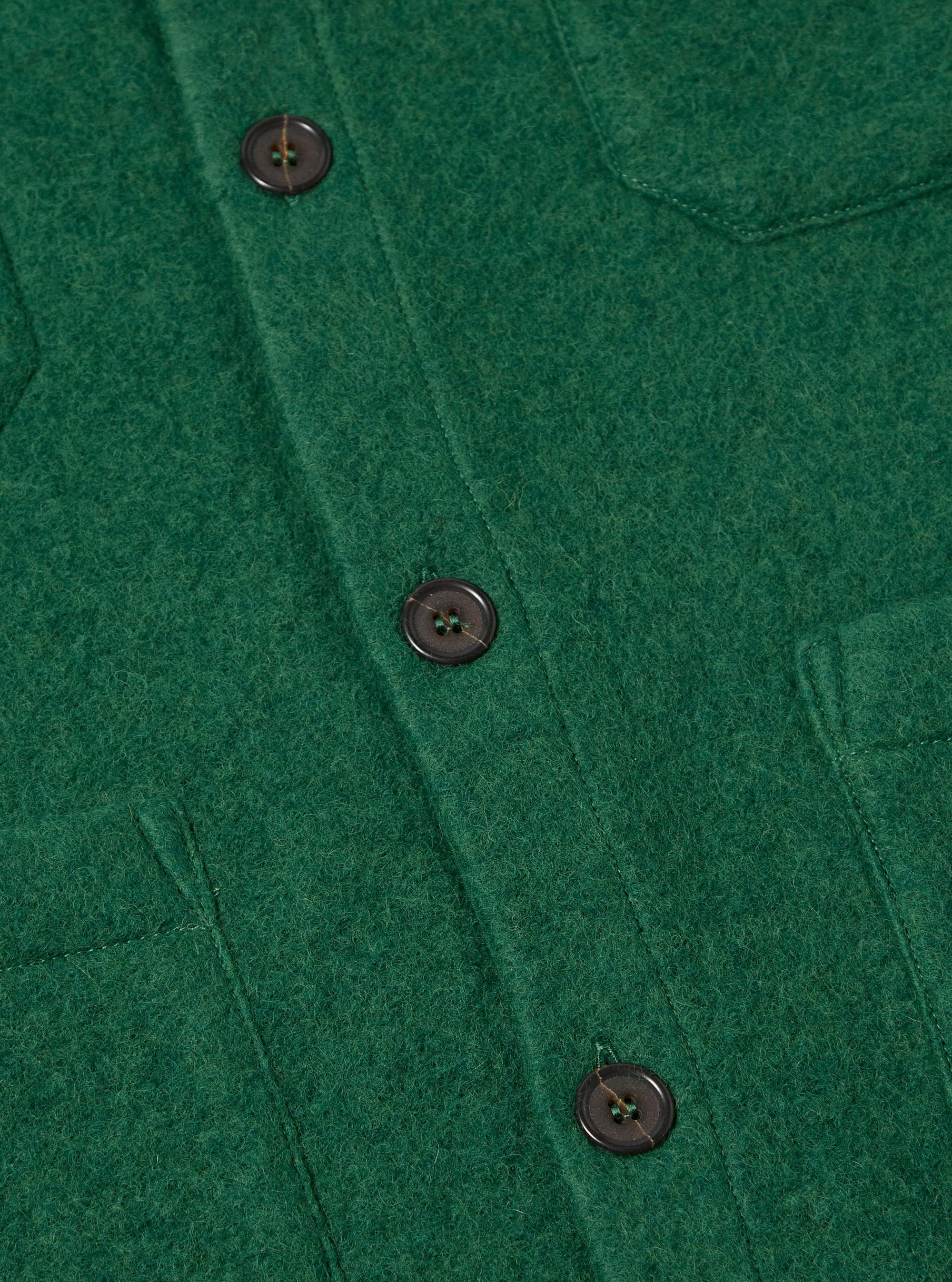 Green Wool Fleece Cardigan